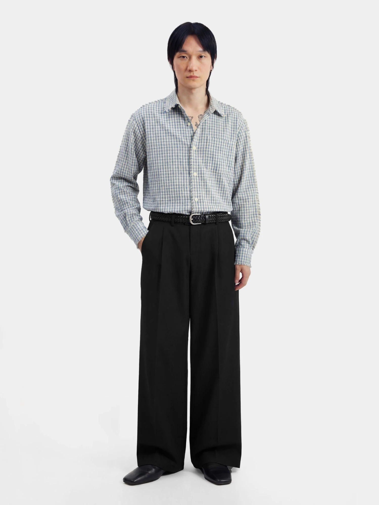 Брюки lorenz Uniform Pleated Wide Leg Black