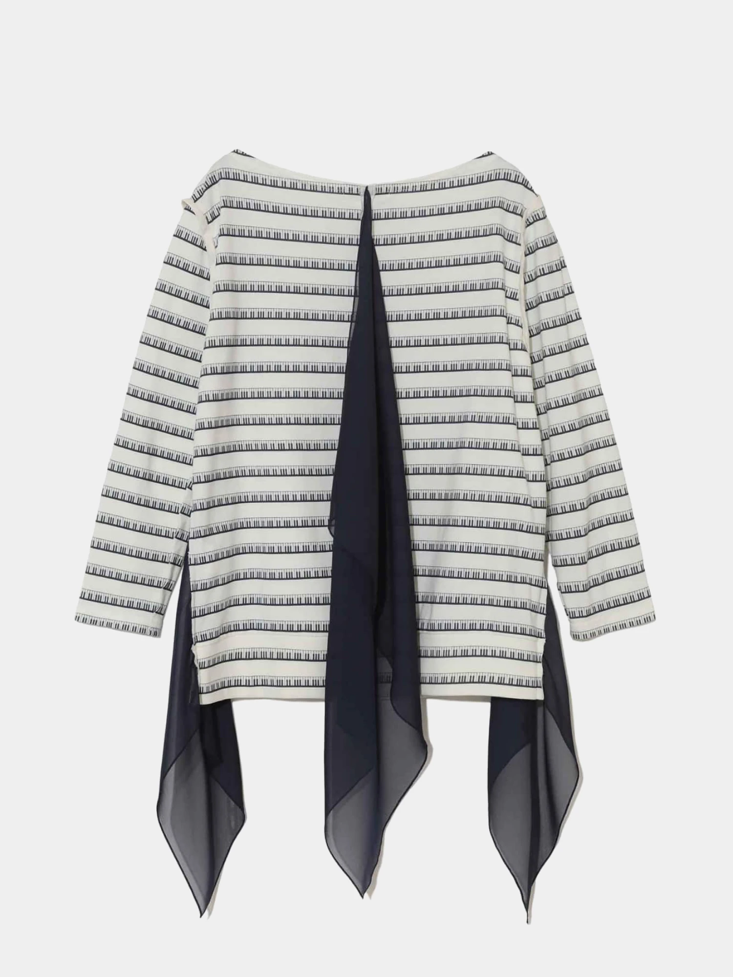 Женский лонгслив UNDERCOVER Cotton Boat Neck Border White