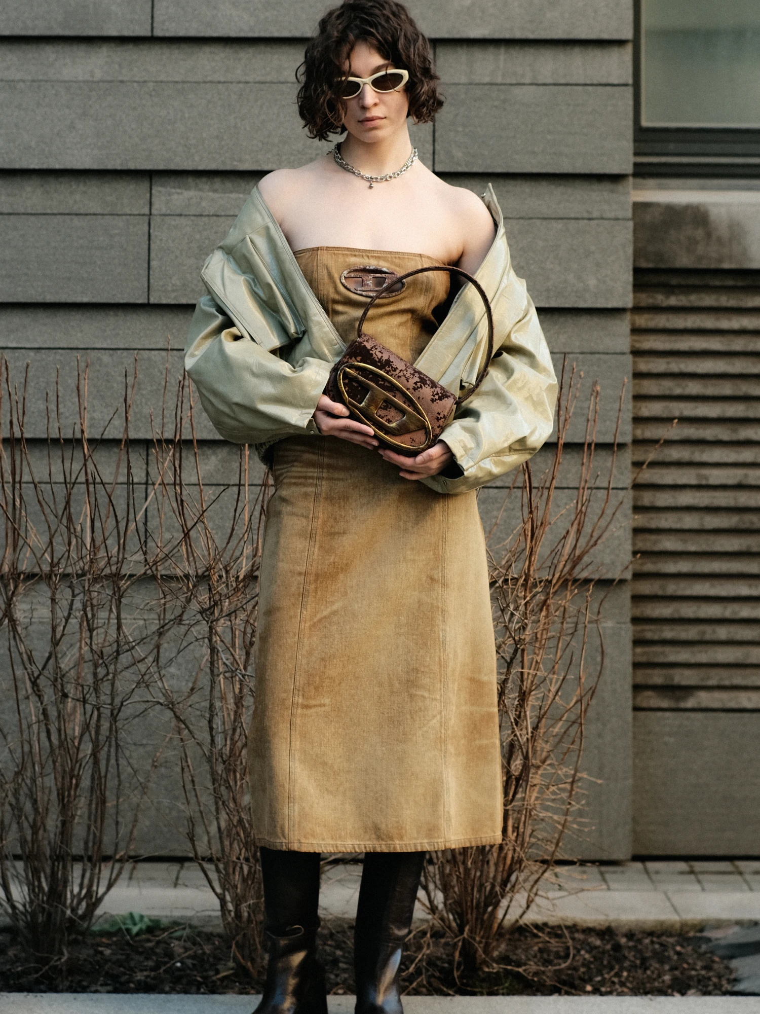 Женское Платье Diesel De-Vildress-Fsf Abito Brown