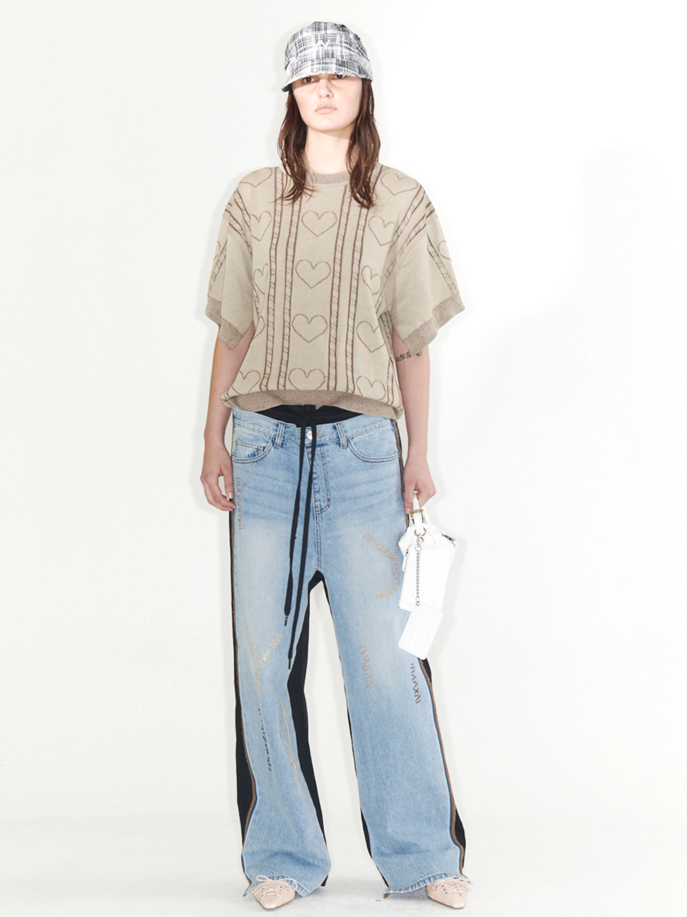 Женский джемпер OPEN YY Heart&Cable Crewneck Brown