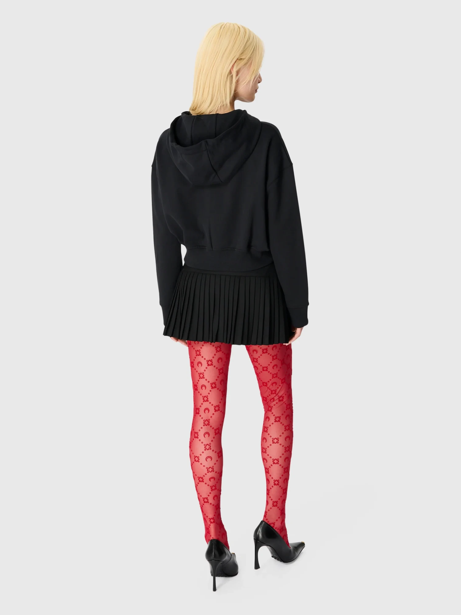 Женские колготки Marine Serre Moonogram Mesh Flock Red