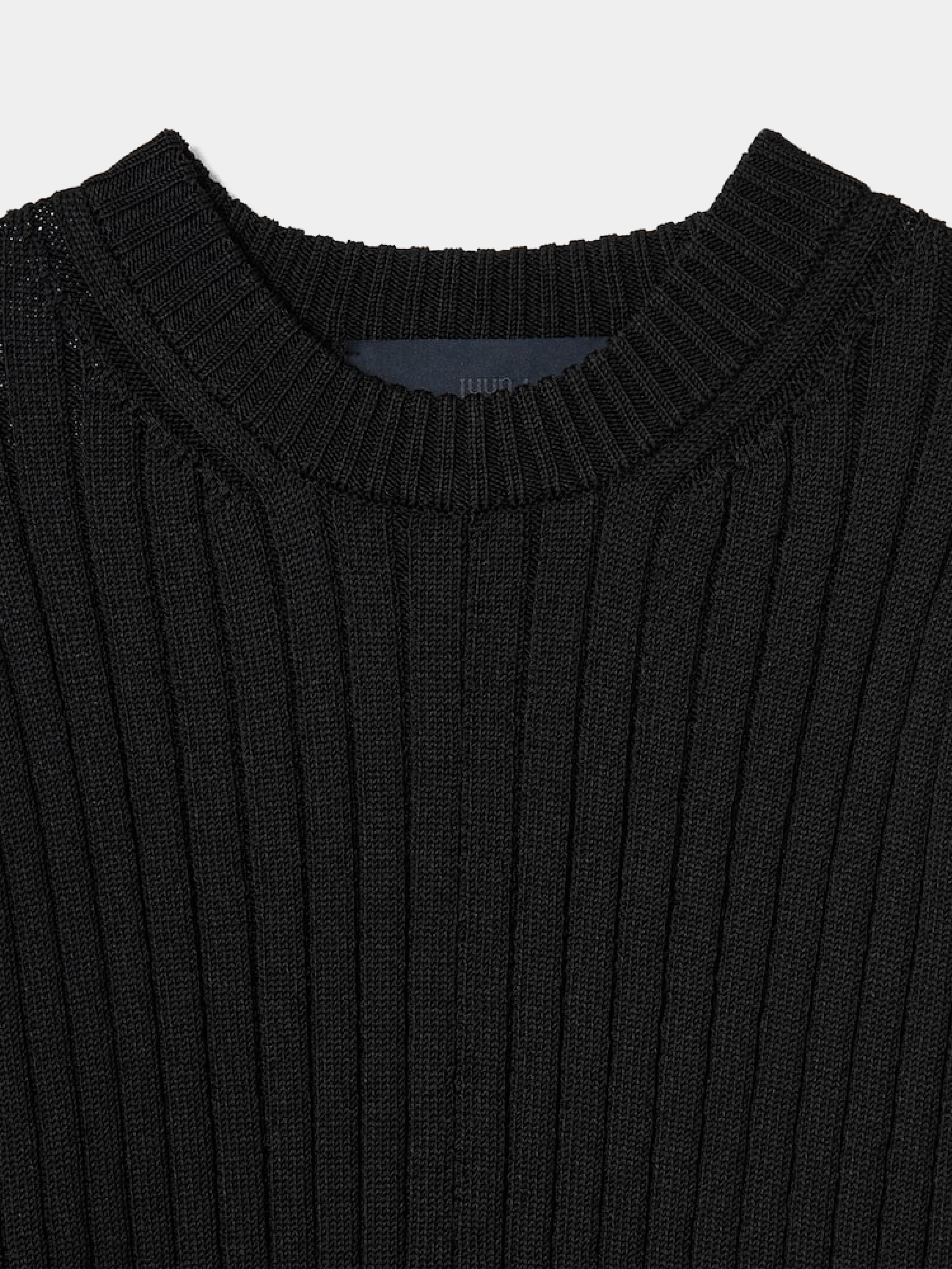 Свитер JUUN.J Vertical Rib Pattern Sweater Black