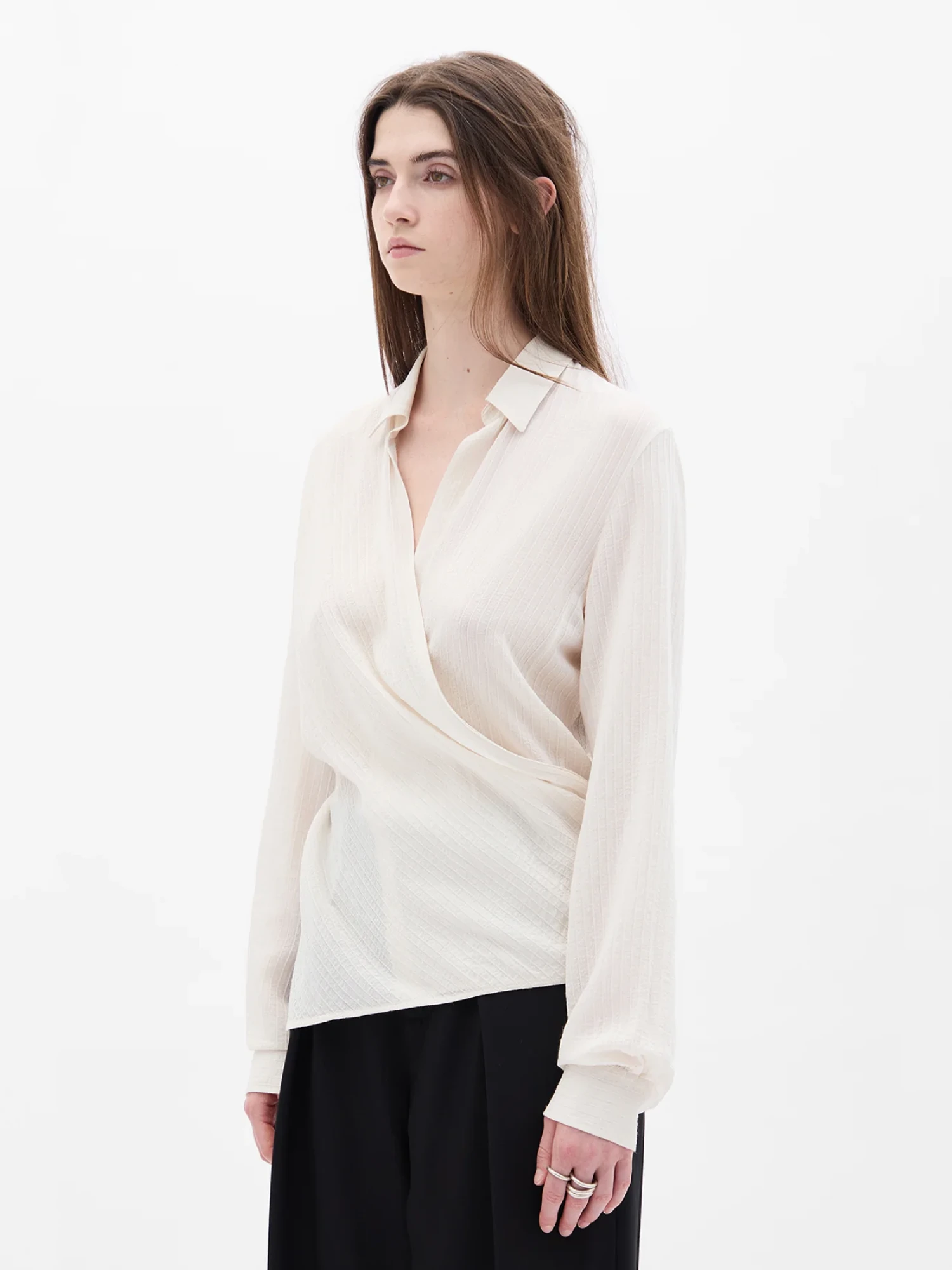 Женская рубашка Ann Demeulemeester Alba Asymmetric Chalk