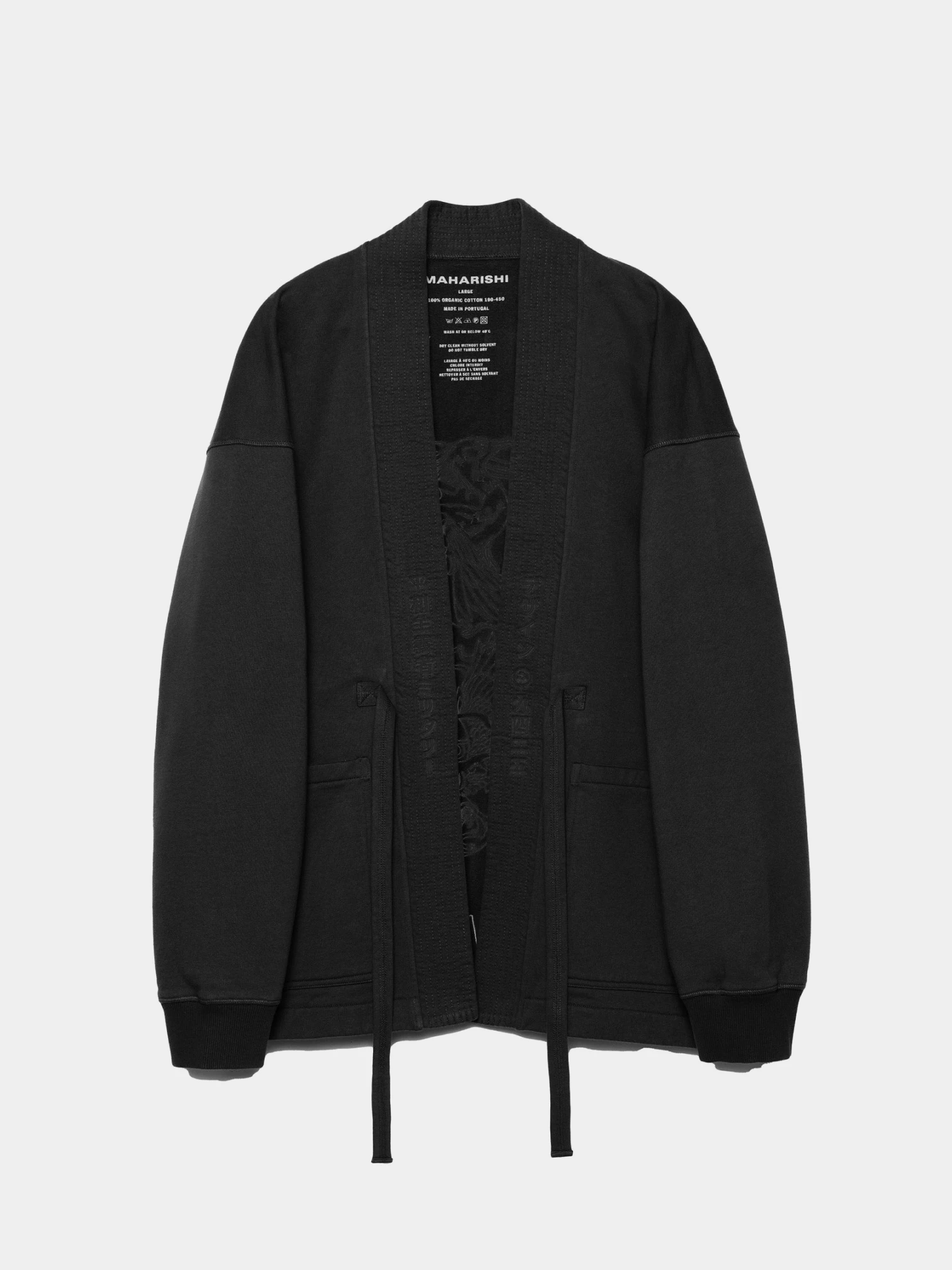 Кимоно MAHARISHI 1495 Crow & Heron Sweat Kimono Black