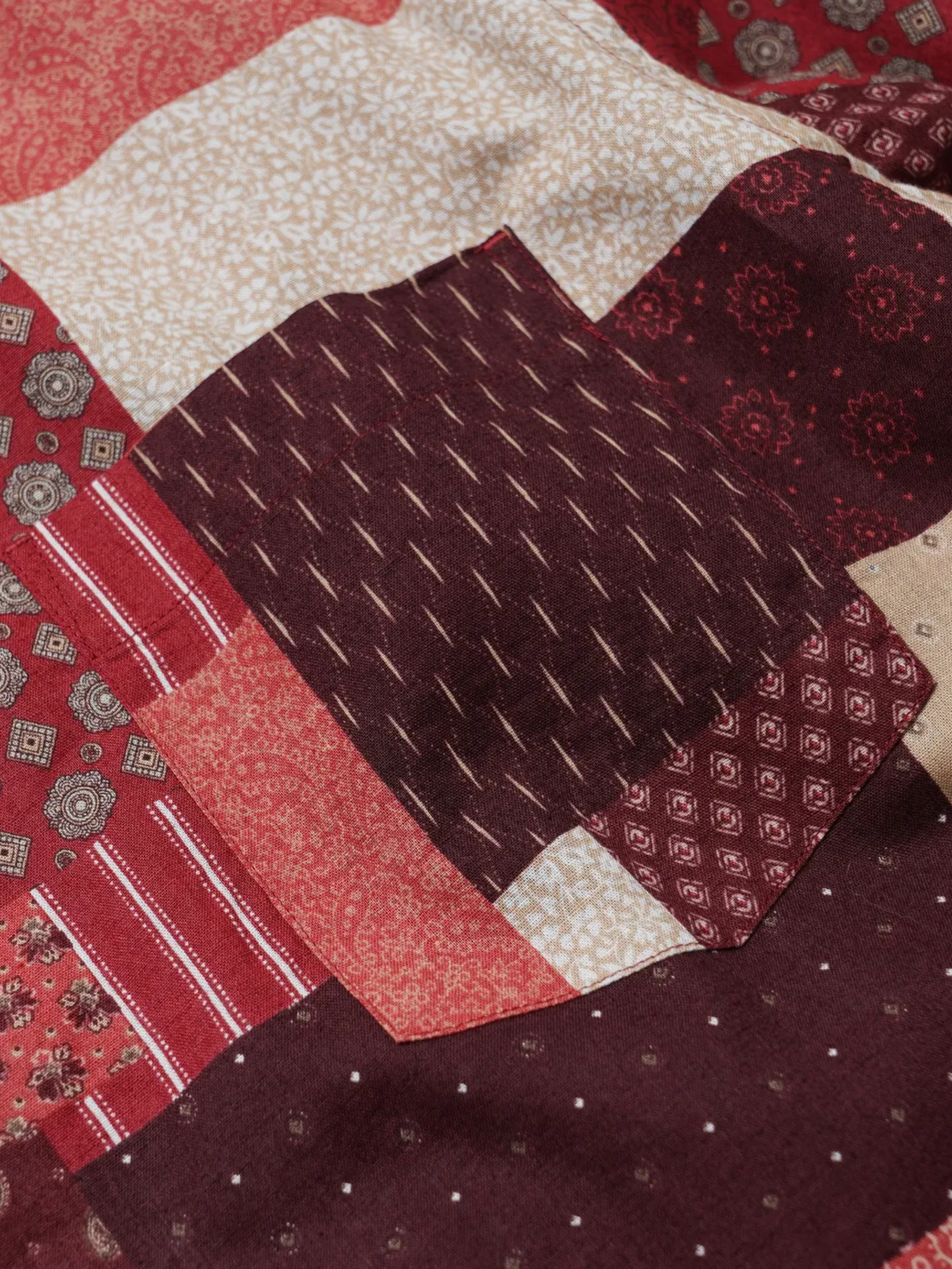 Рубашка FrizmWORKS Mixed Patchwork Burgundy