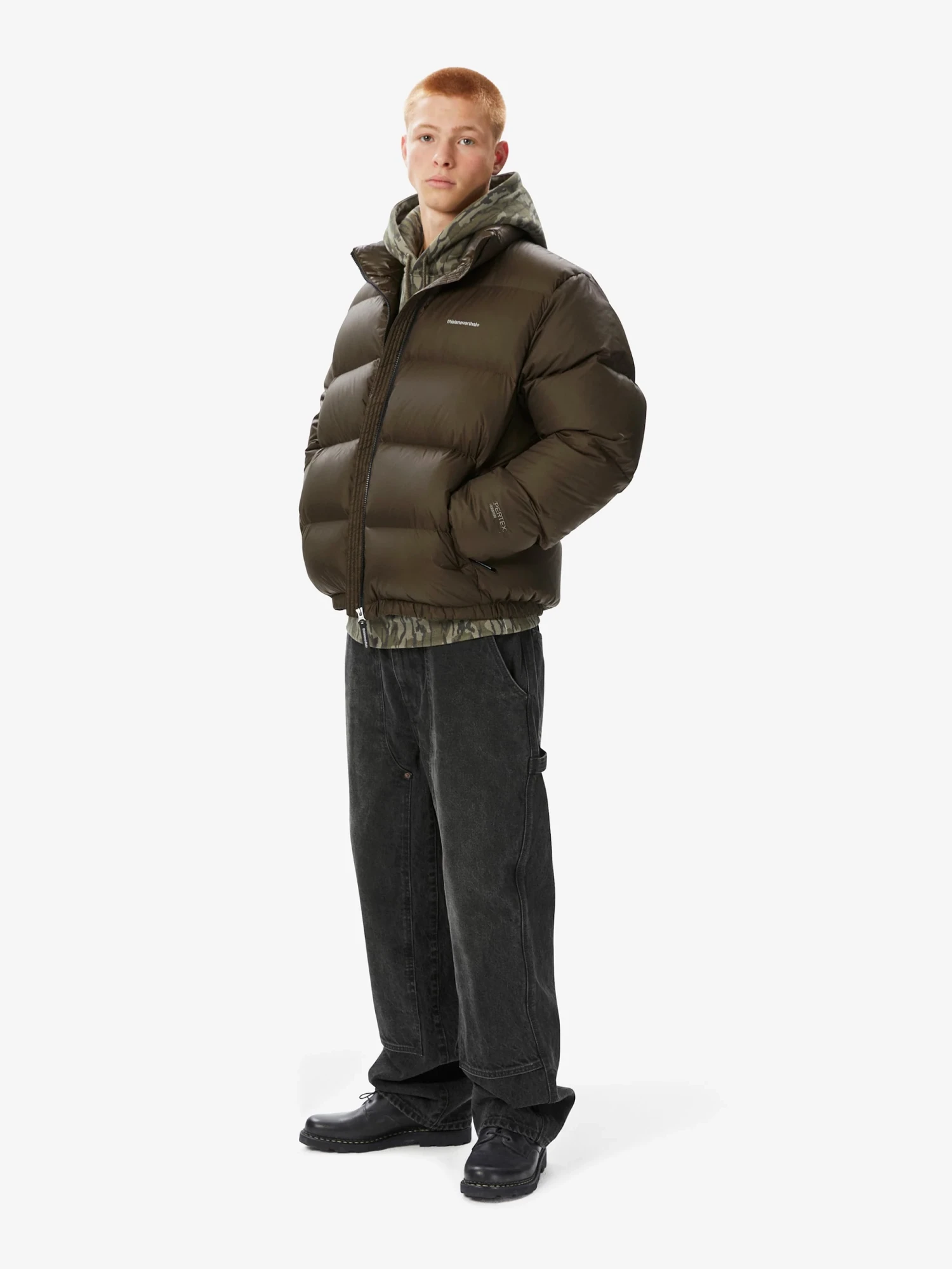 Пуховик thisisneverthat Pertex T Down Jacket Brown