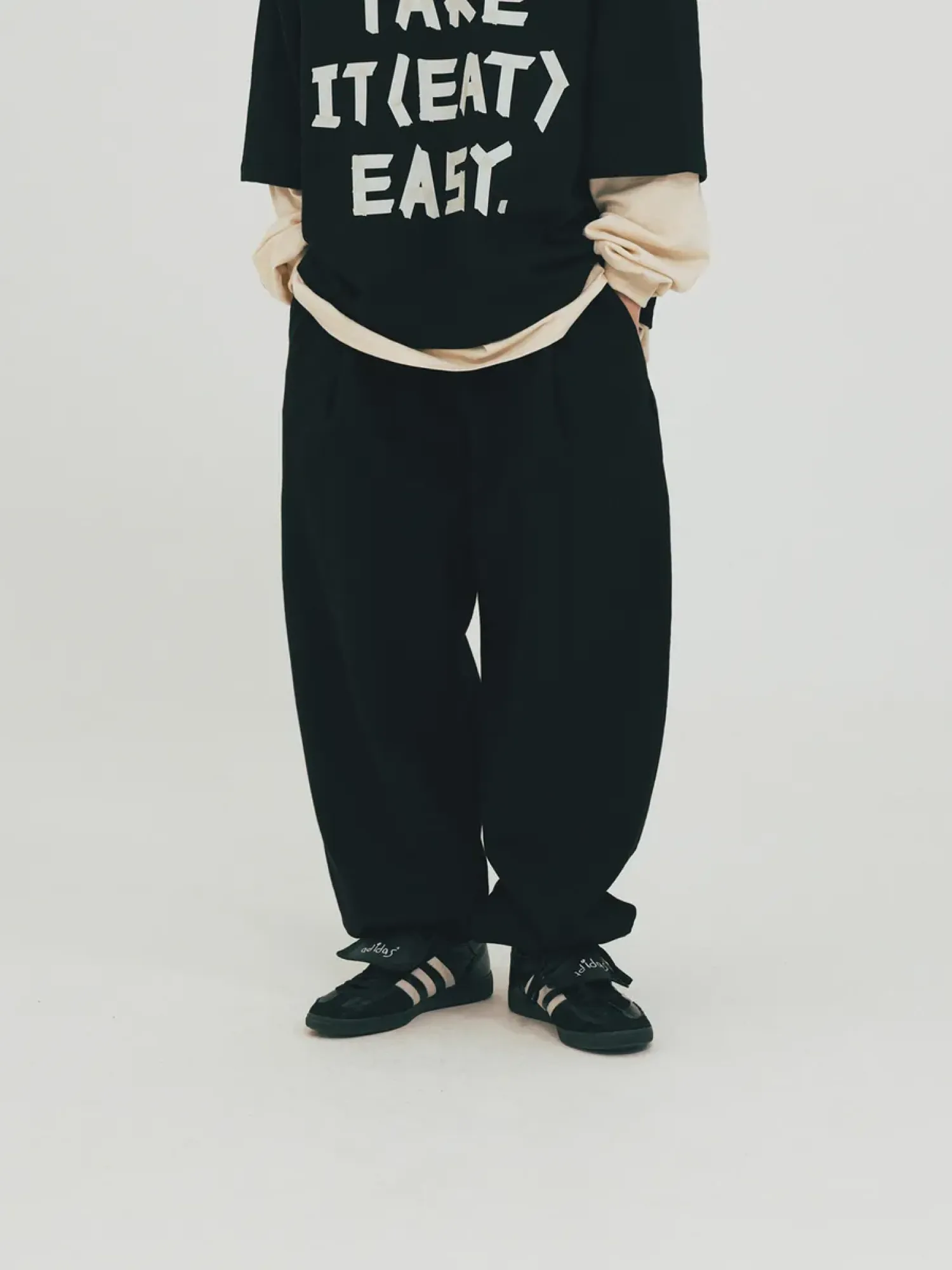 Брюки ANGLAN Loose Fit Jogger Sweat Pants Black