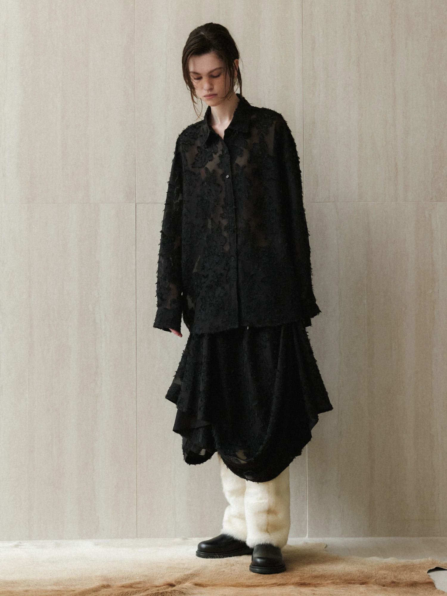 Женская блузка EPINGLER Sheer Jacquard Black
