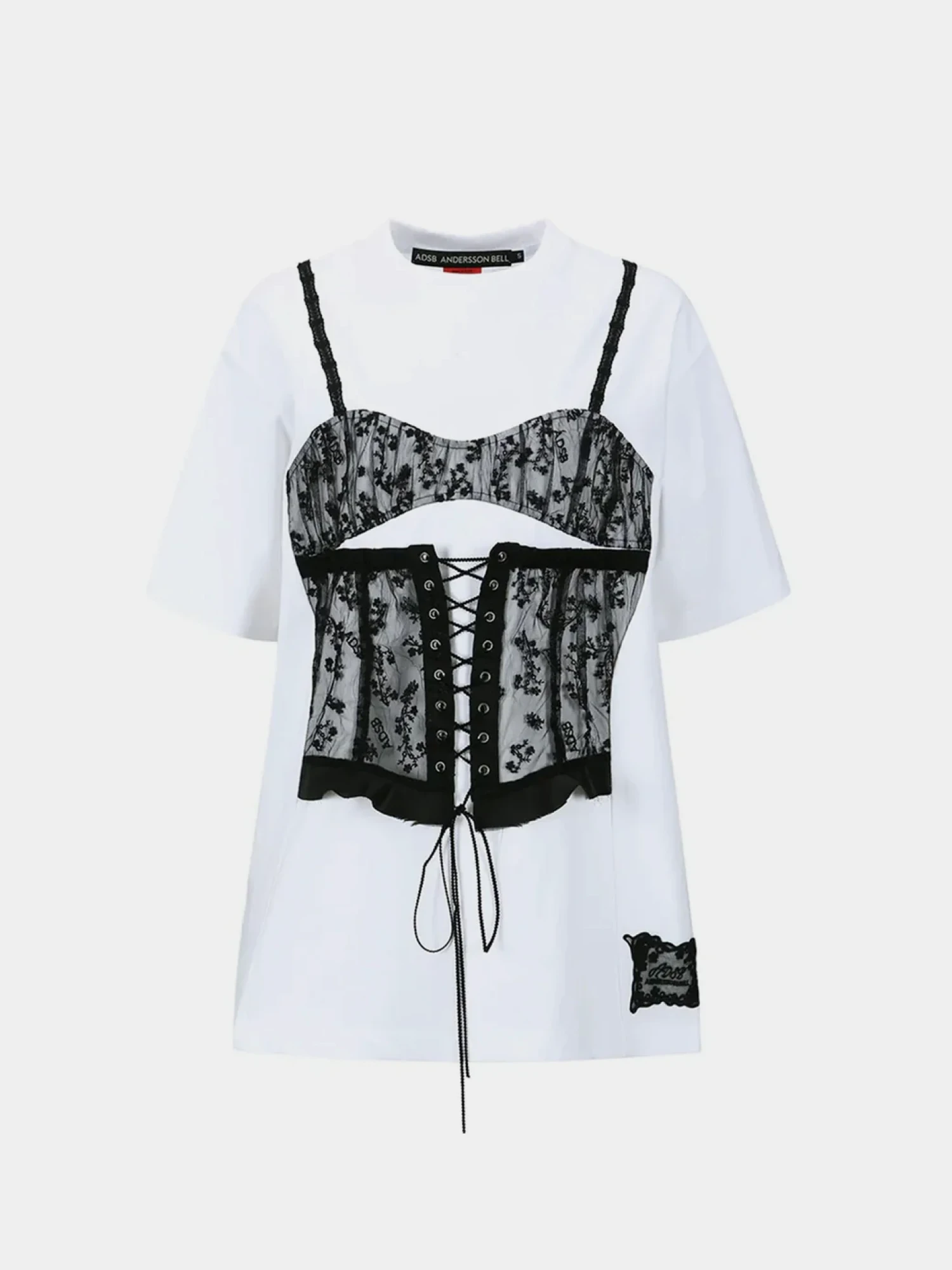 Женская Футболка Andersson Bell Lace Corset Oversized White
