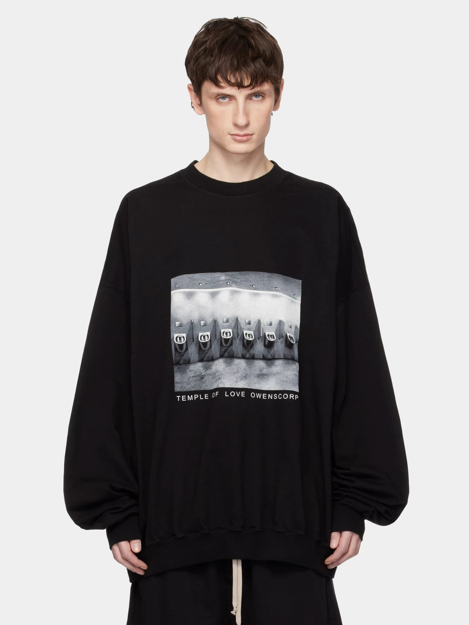 Свитшот RICK OWENS DRKSHDW Temple Of Love Hun Milk/Black
