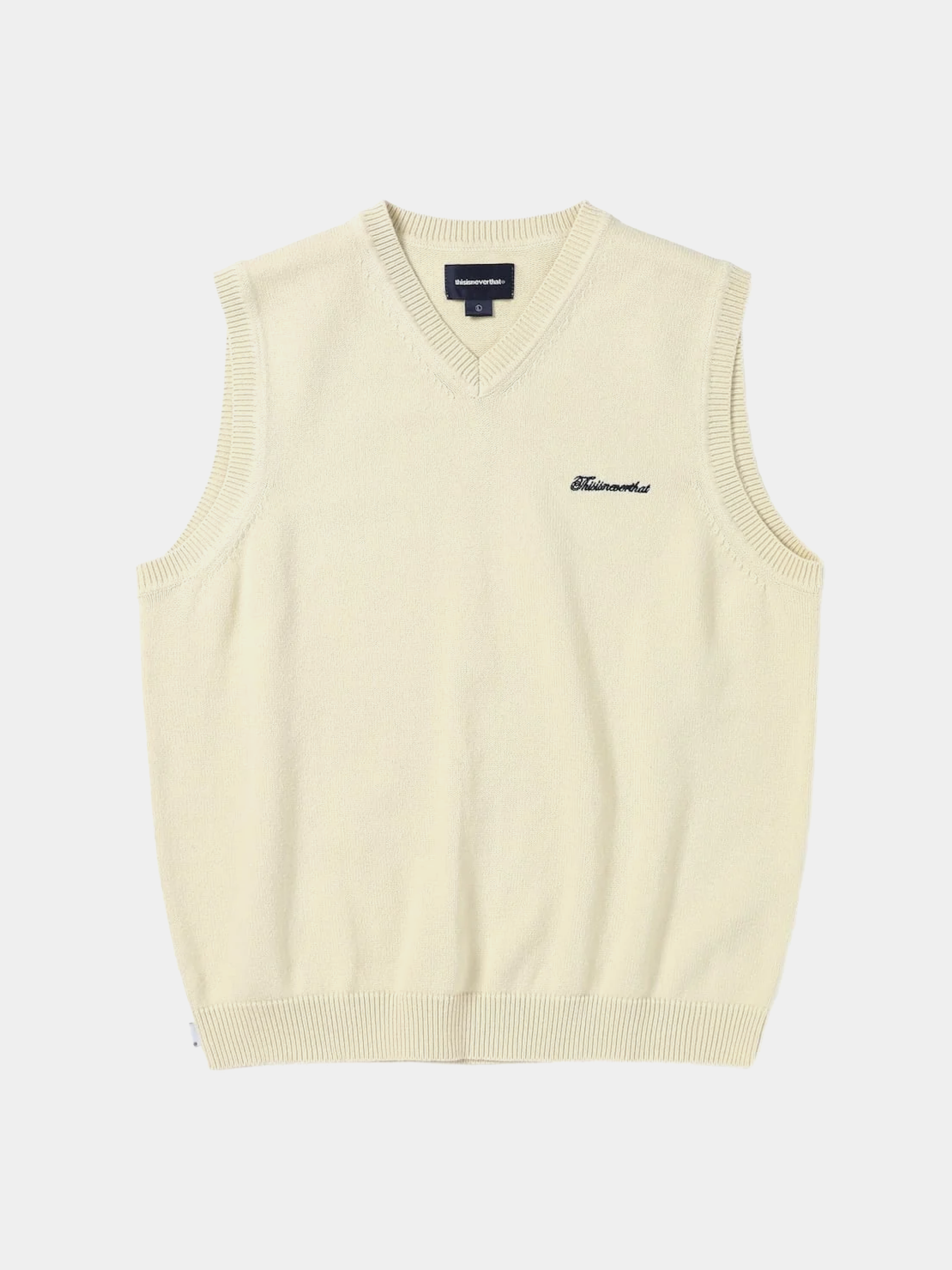 Жилет thisisneverthat Script Logo Knit Vest Ivory
