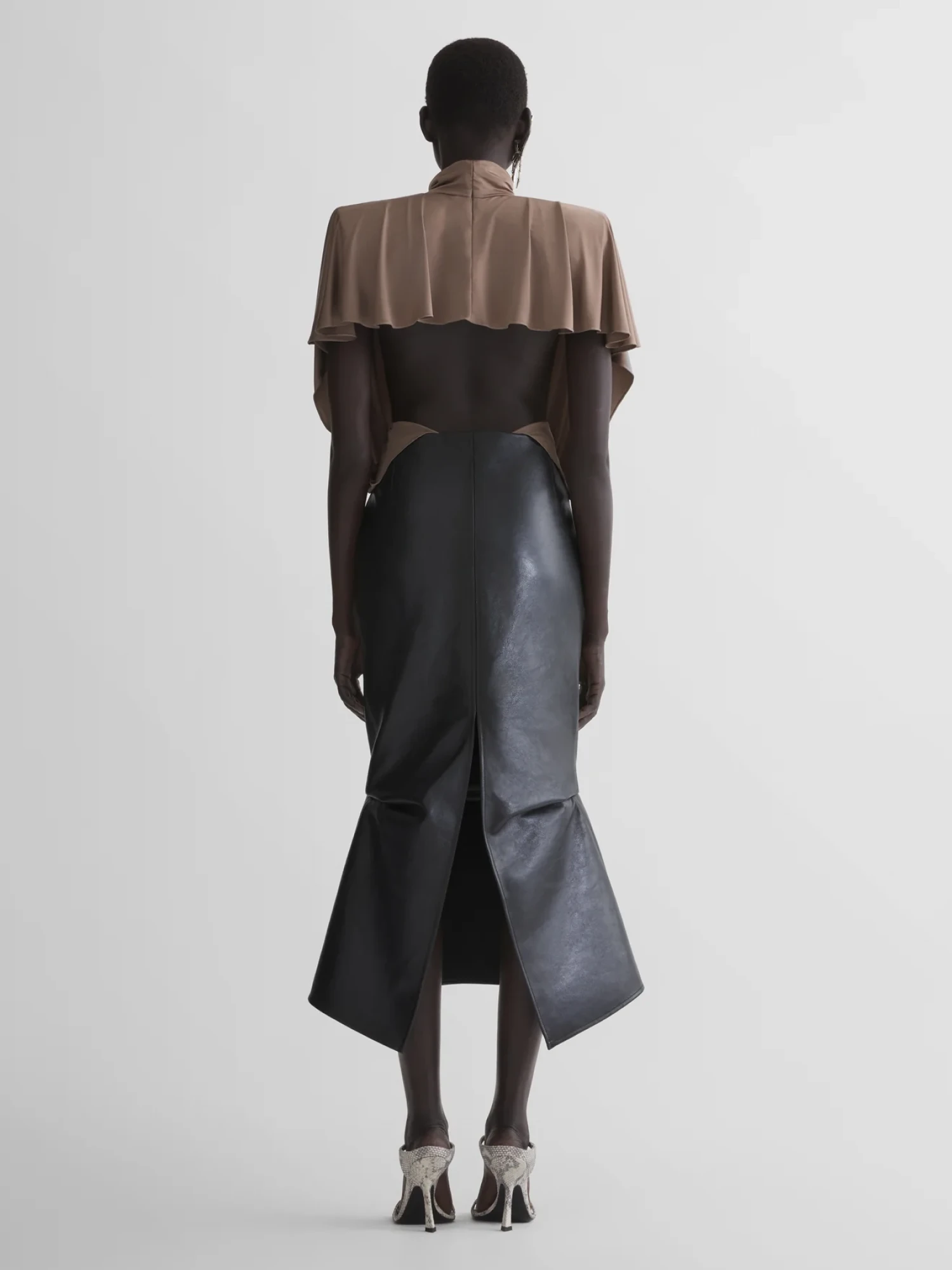 Женская юбка MUGLER Mermaid Leather Black
