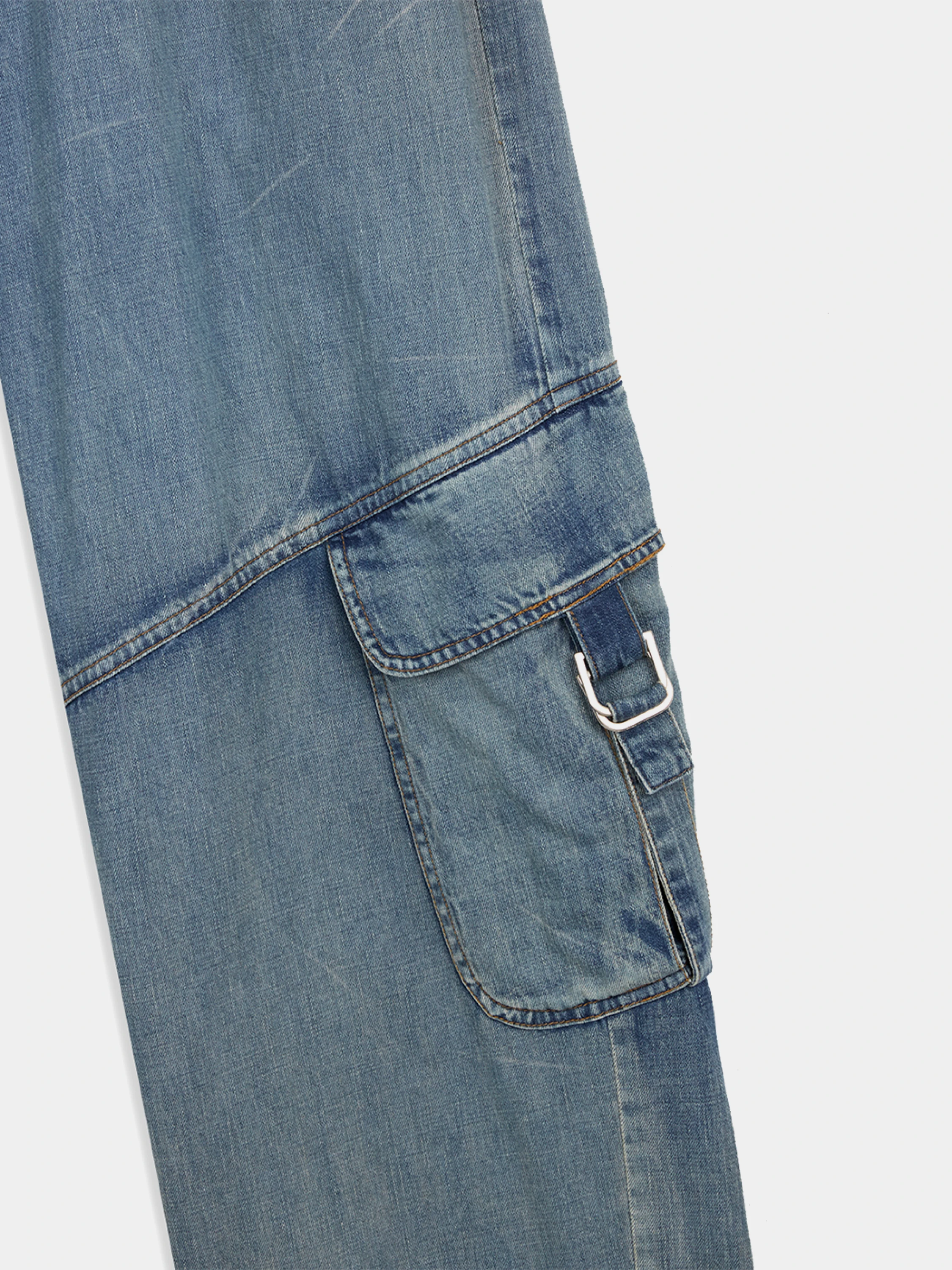 Джинсы OPEN YY Pocket Rounding Denim Pants Blue