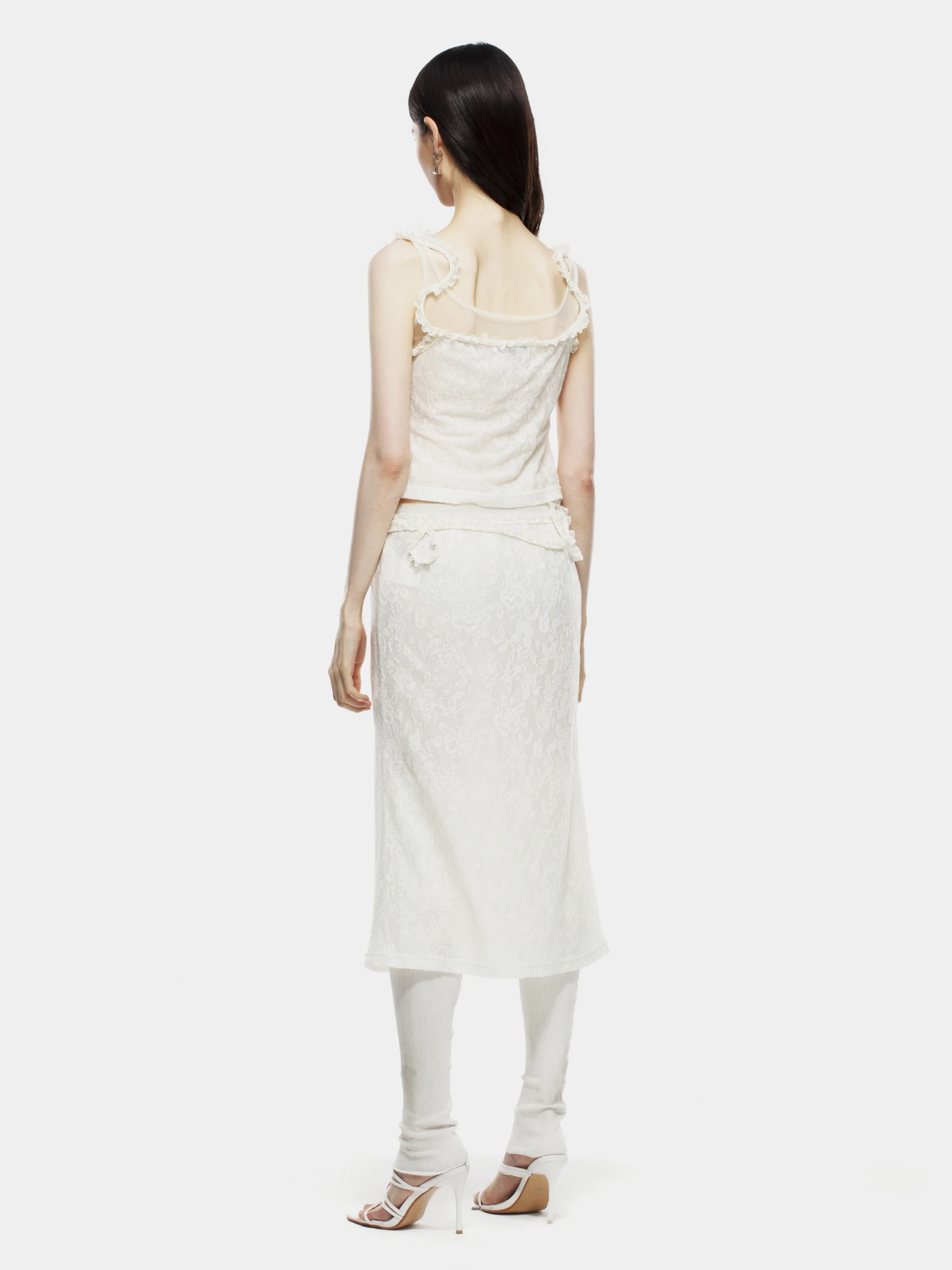 Женская юбка MARRKNULL Lace Layered Beige
