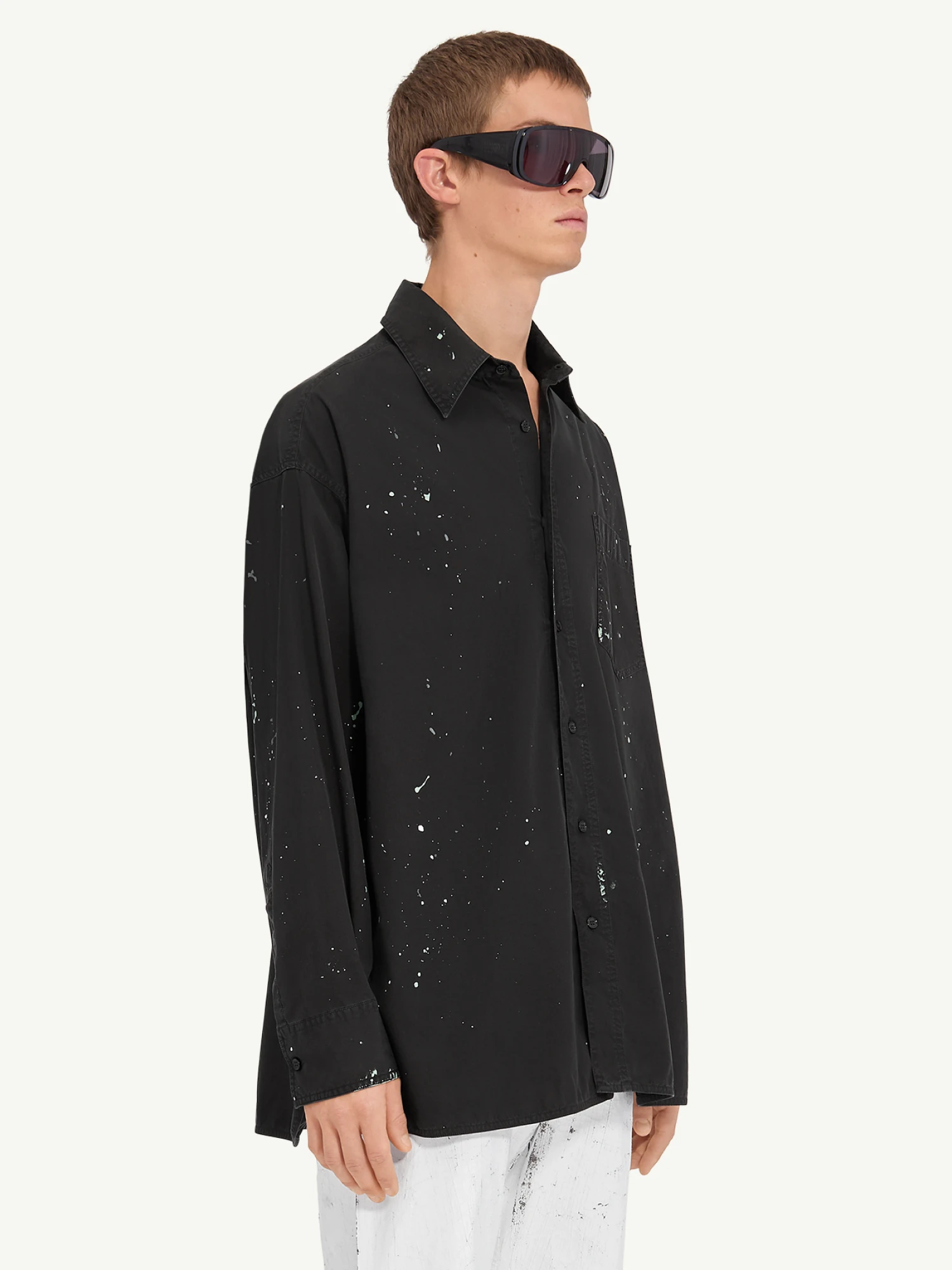 Рубашка MM6 Maison Margiela Paint Residue Black