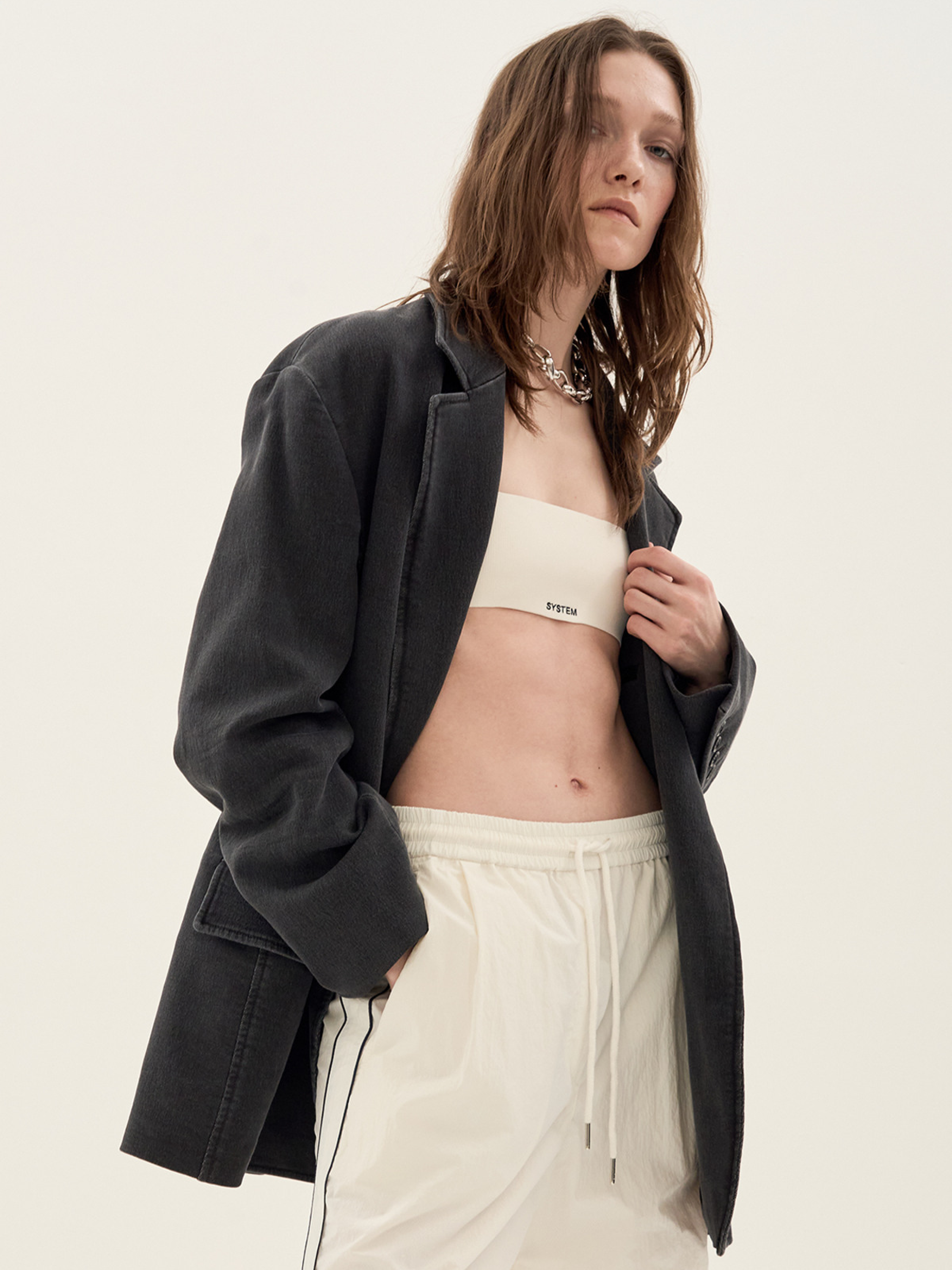 Женский пиджак System Oversize Open Charcoal Grey
