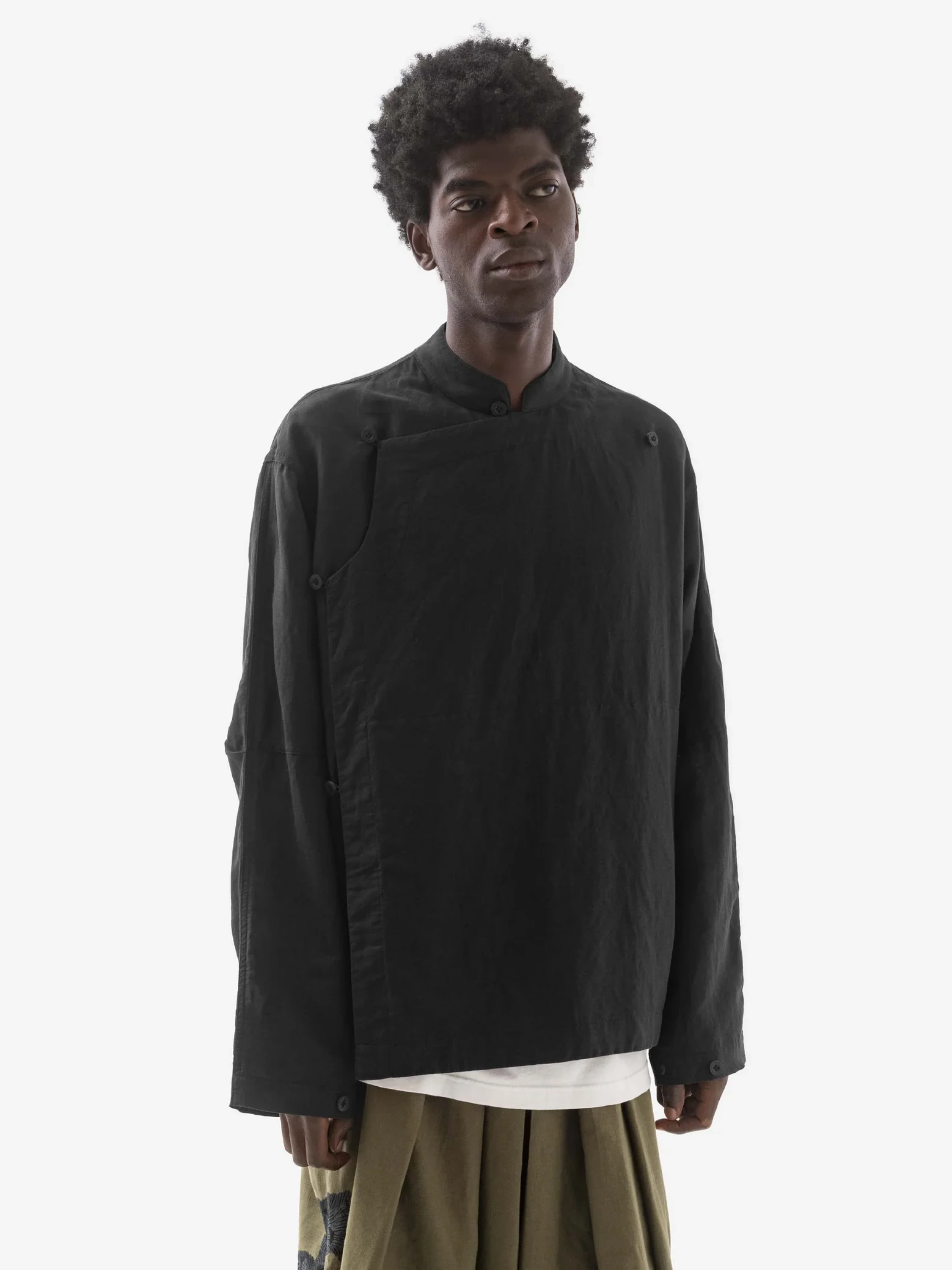 Рубашка MAHARISHI 5330 Asym Monk Shirt Black