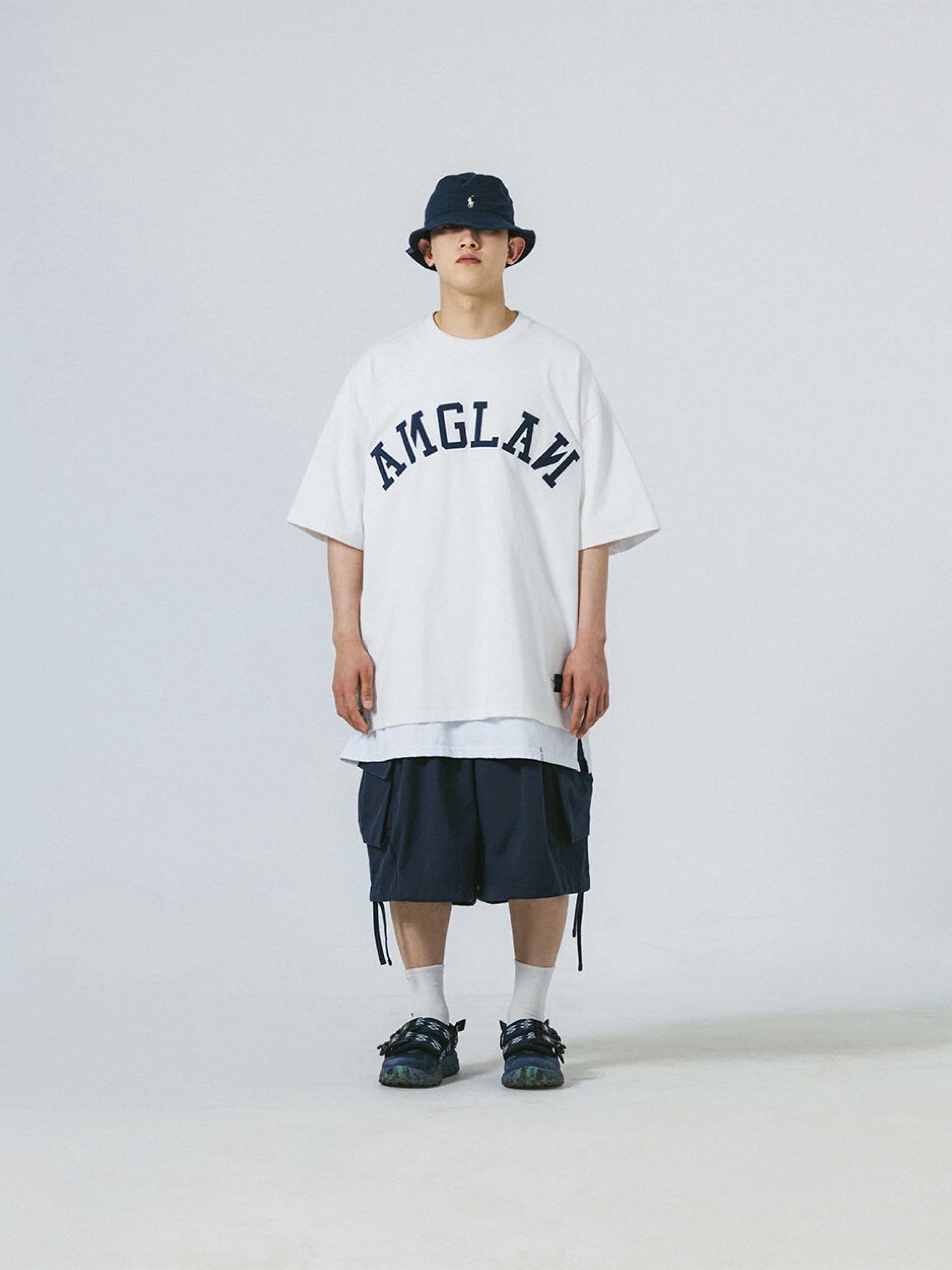 Футболка ANGLAN Applique Logo Half Tee White