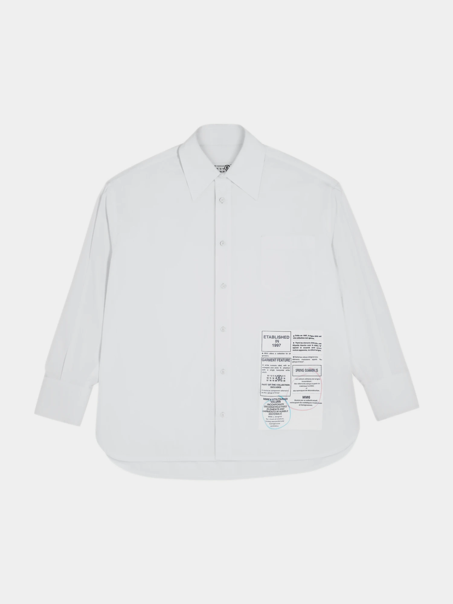 Рубашка MM6 Maison Margiela Numeric White