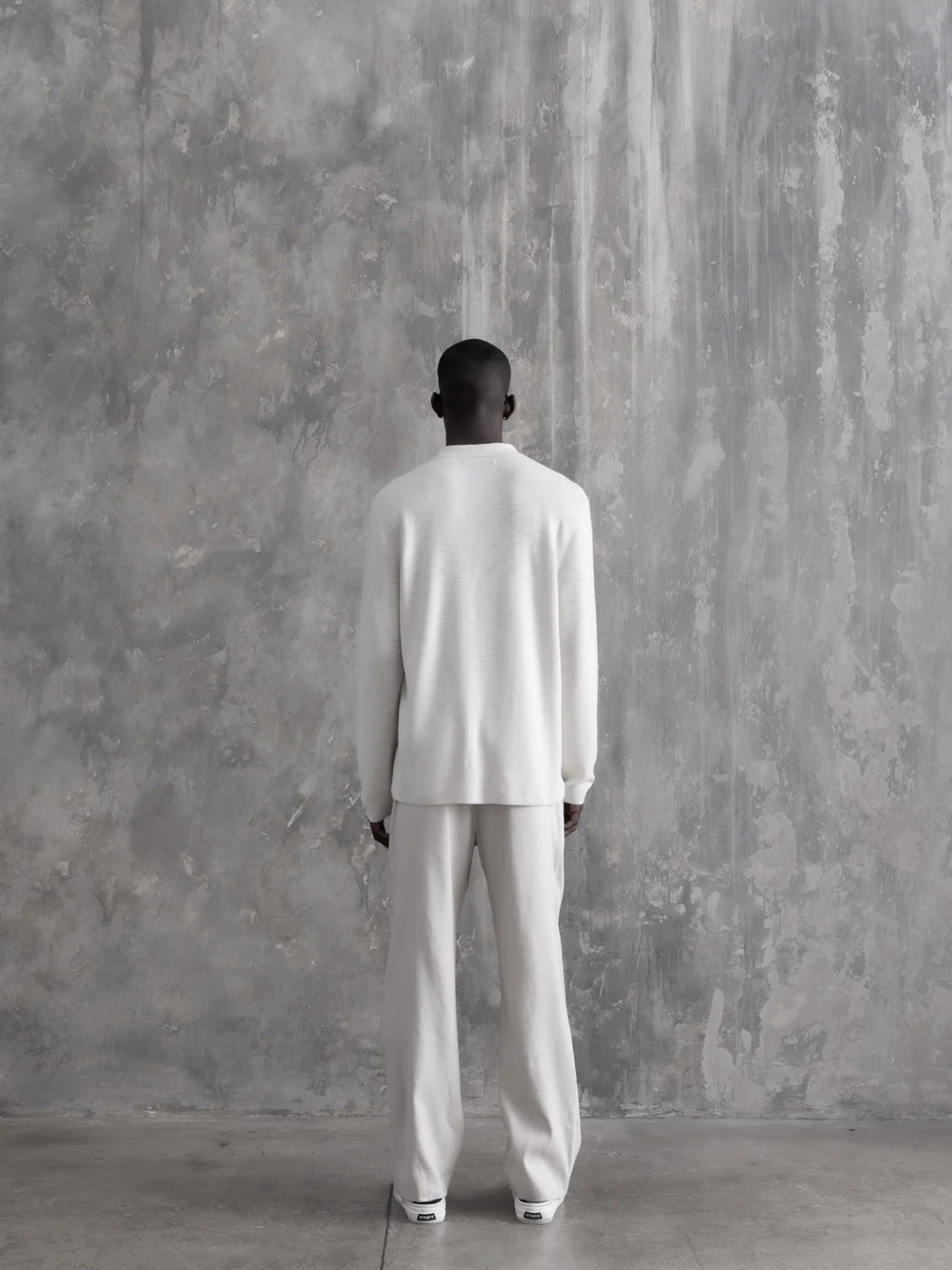 Рубашка-поло Stampd Ribbed Knit LS Polo Fog