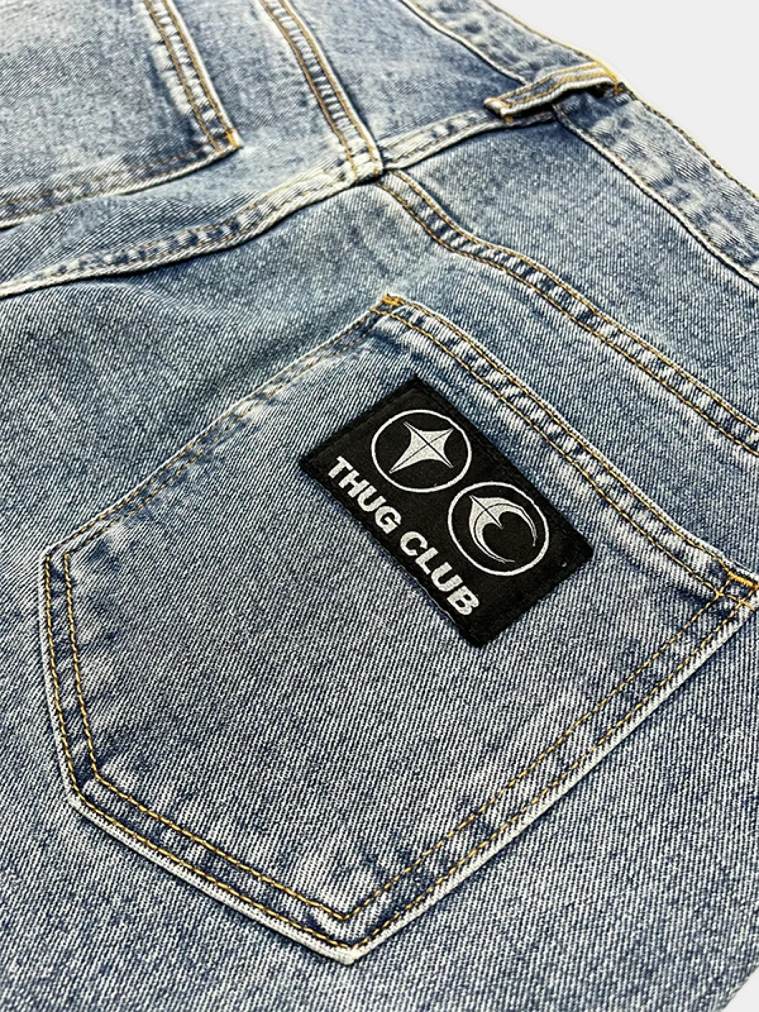 Джинсы Thug Club TC Leather Washing Denim Blue Black