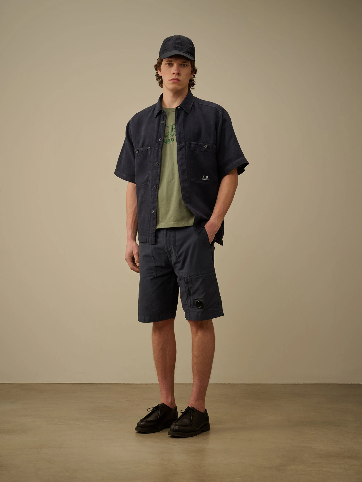 Футболка C.P. Company 20/1 Jersey Boxy Logo Thyme Green