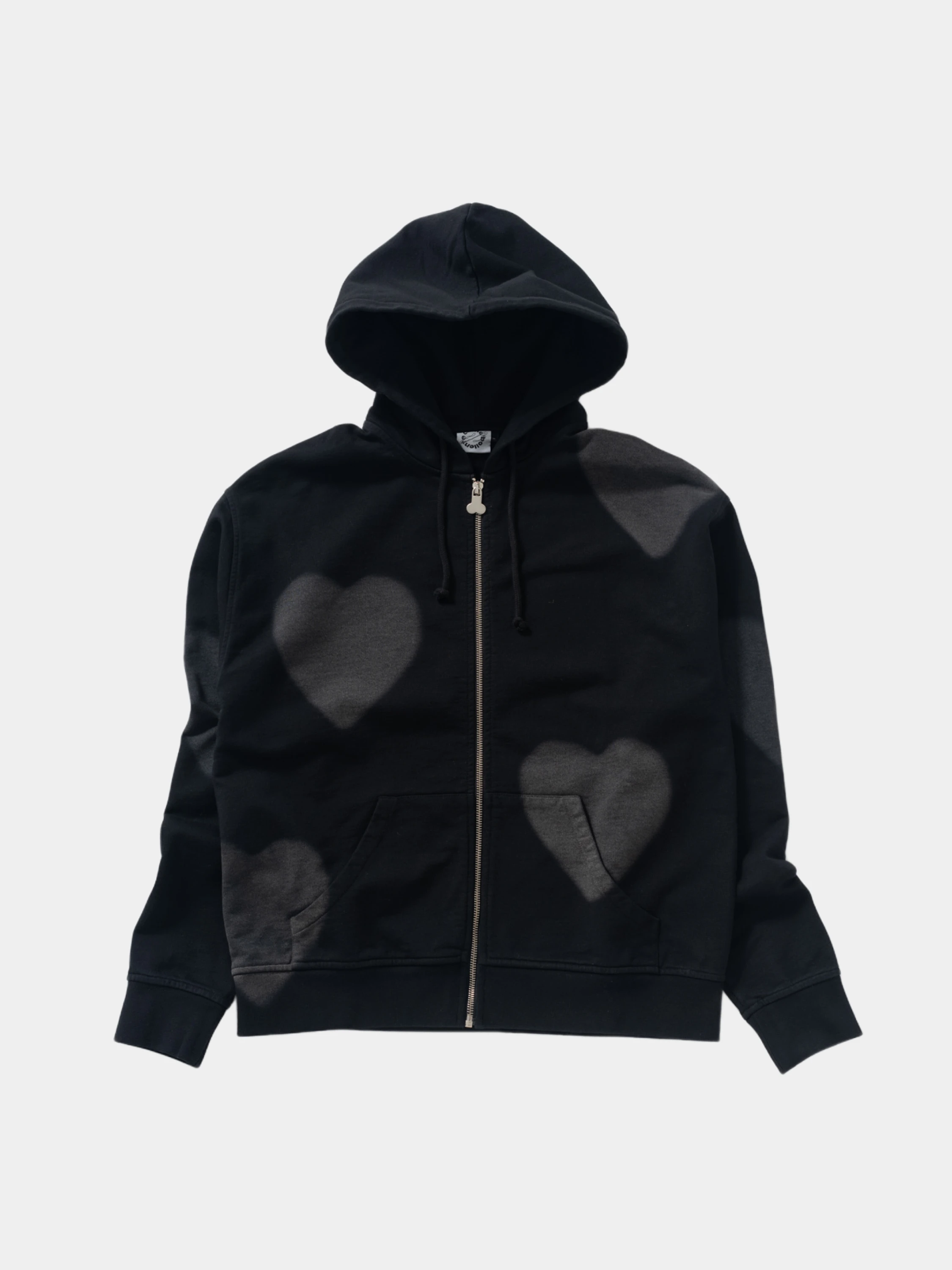 Зип-худи Carne Bollente Heart Impact Washed Black