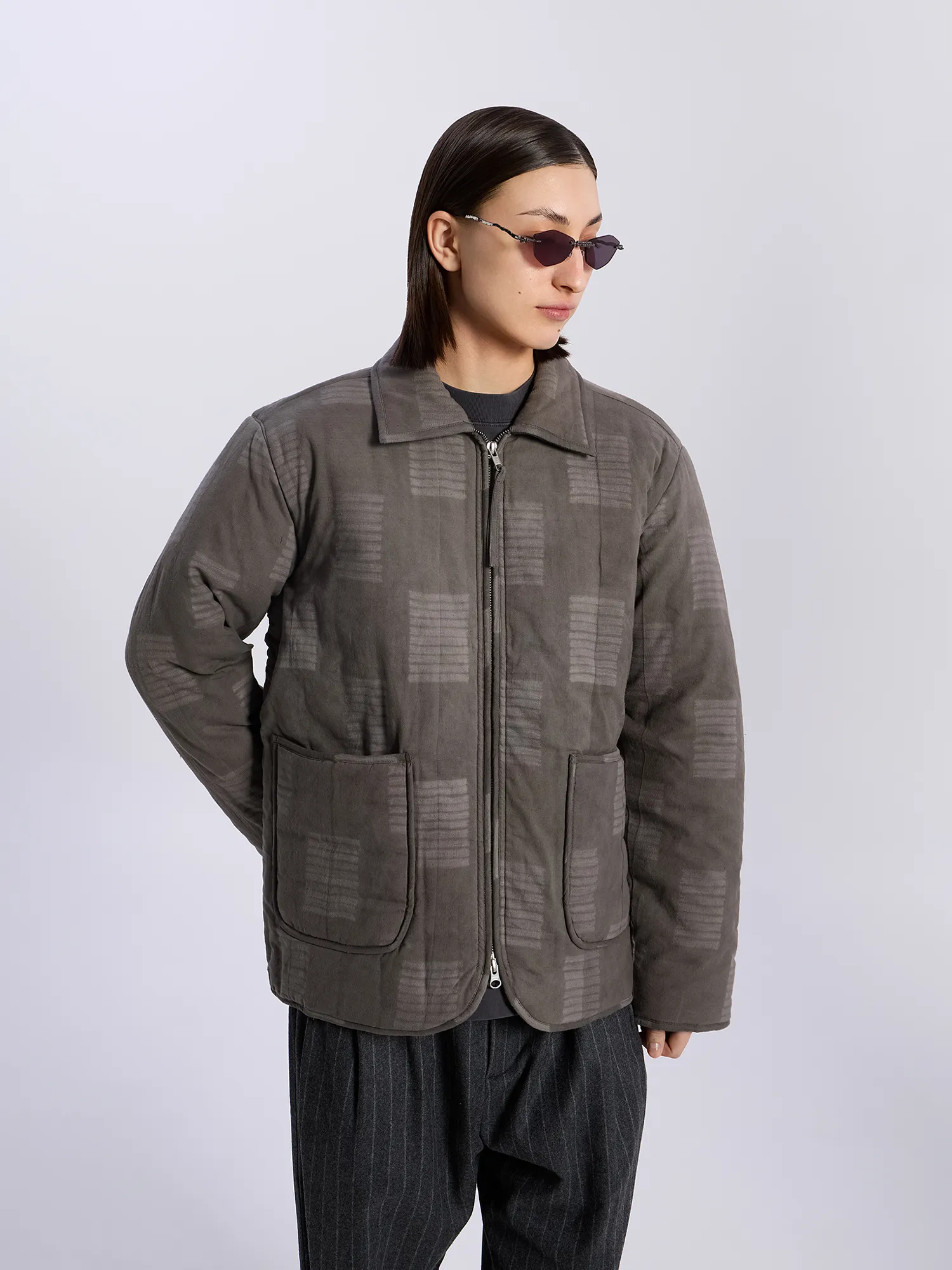 Стеганая куртка Kardo Amardeep Shibori 15 Charcoal