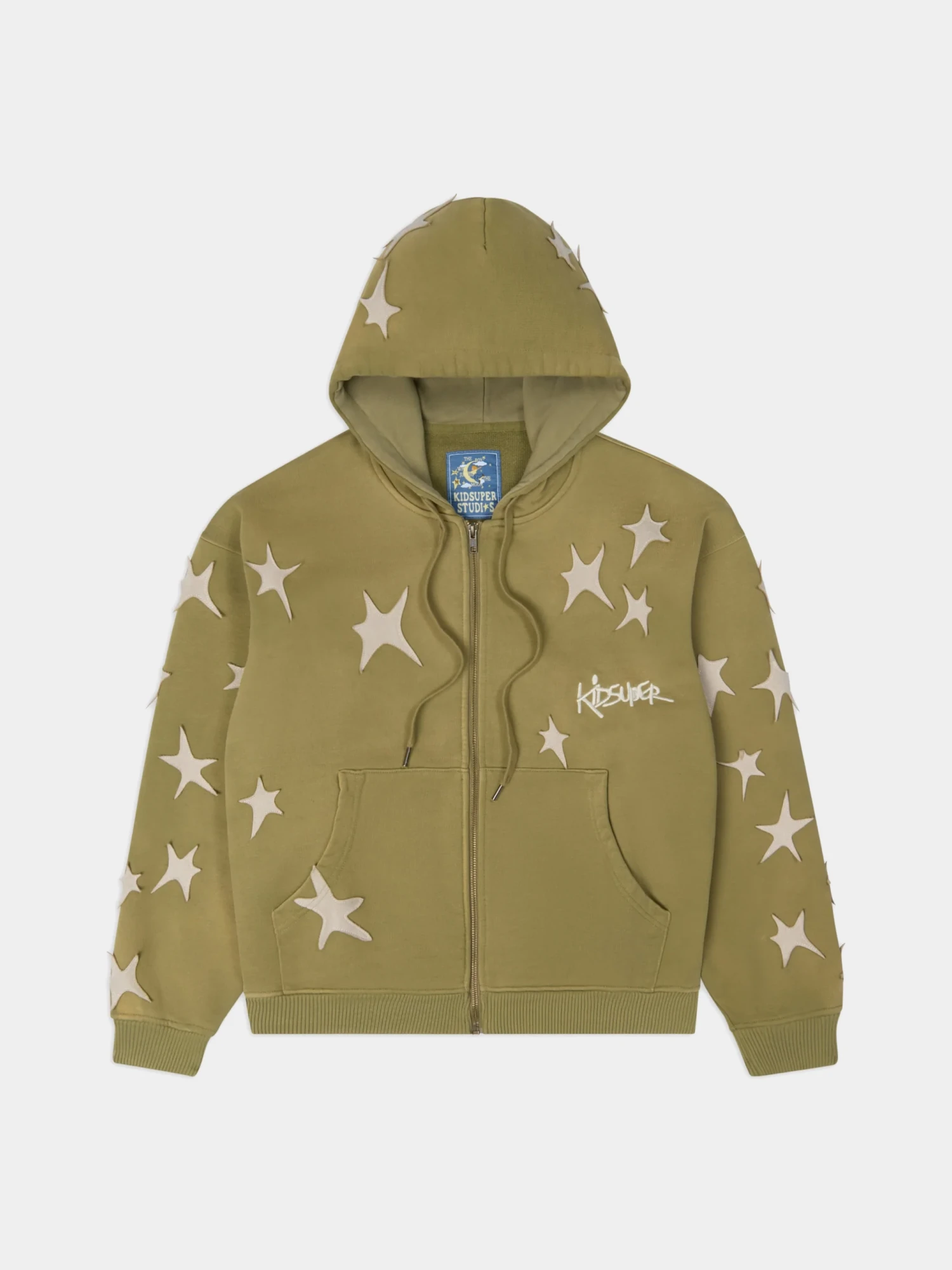 Зип-худи KidSuper Stars Patchwork Washed Green