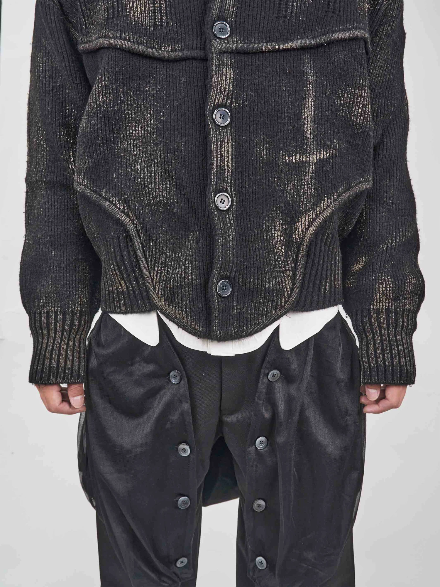 Кардиган JUNTAE KIM Painted Corset Knit Black