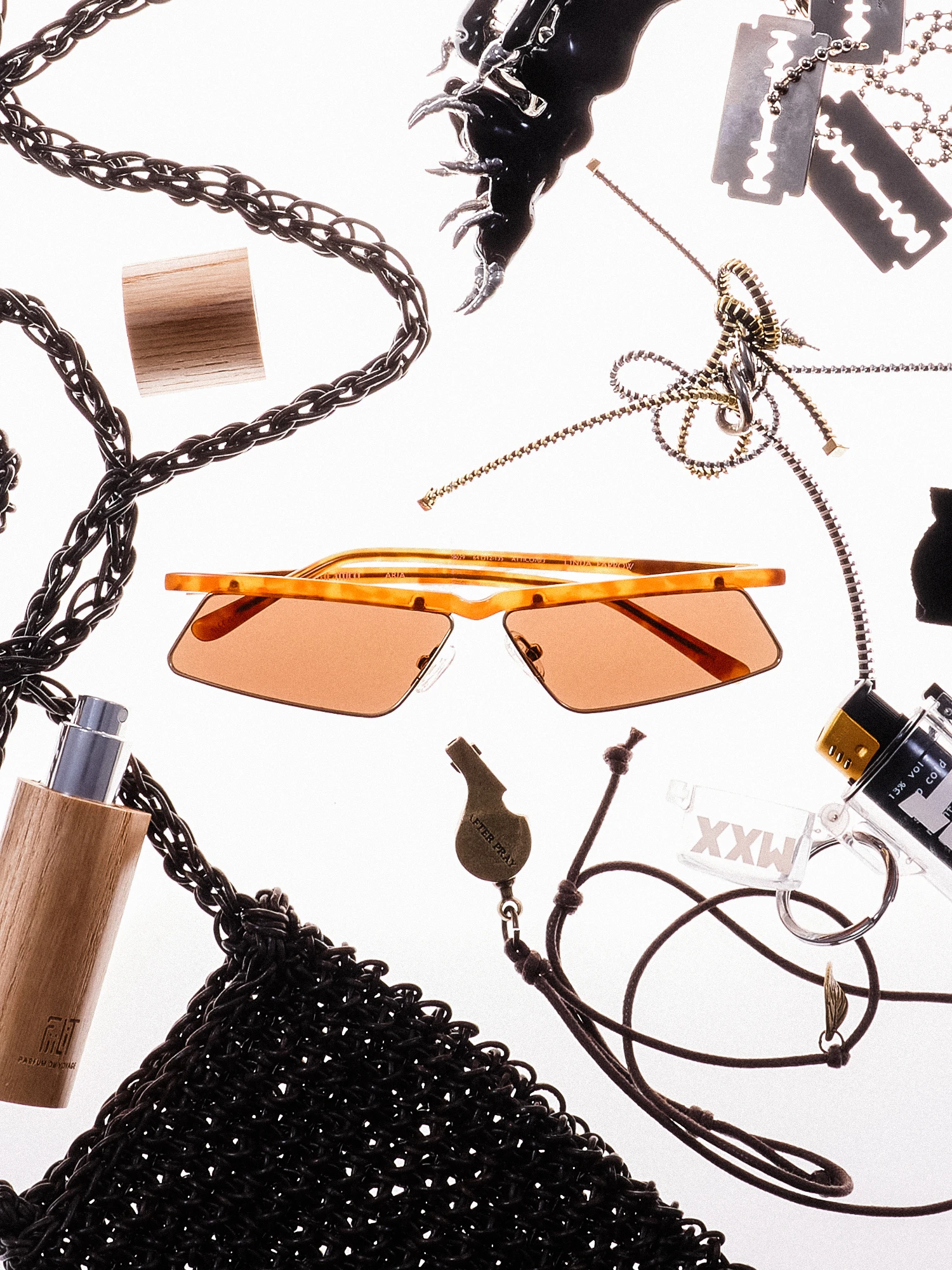 Очки THE ATTICO x Linda Farrow Aria Yellow Gold and Brown