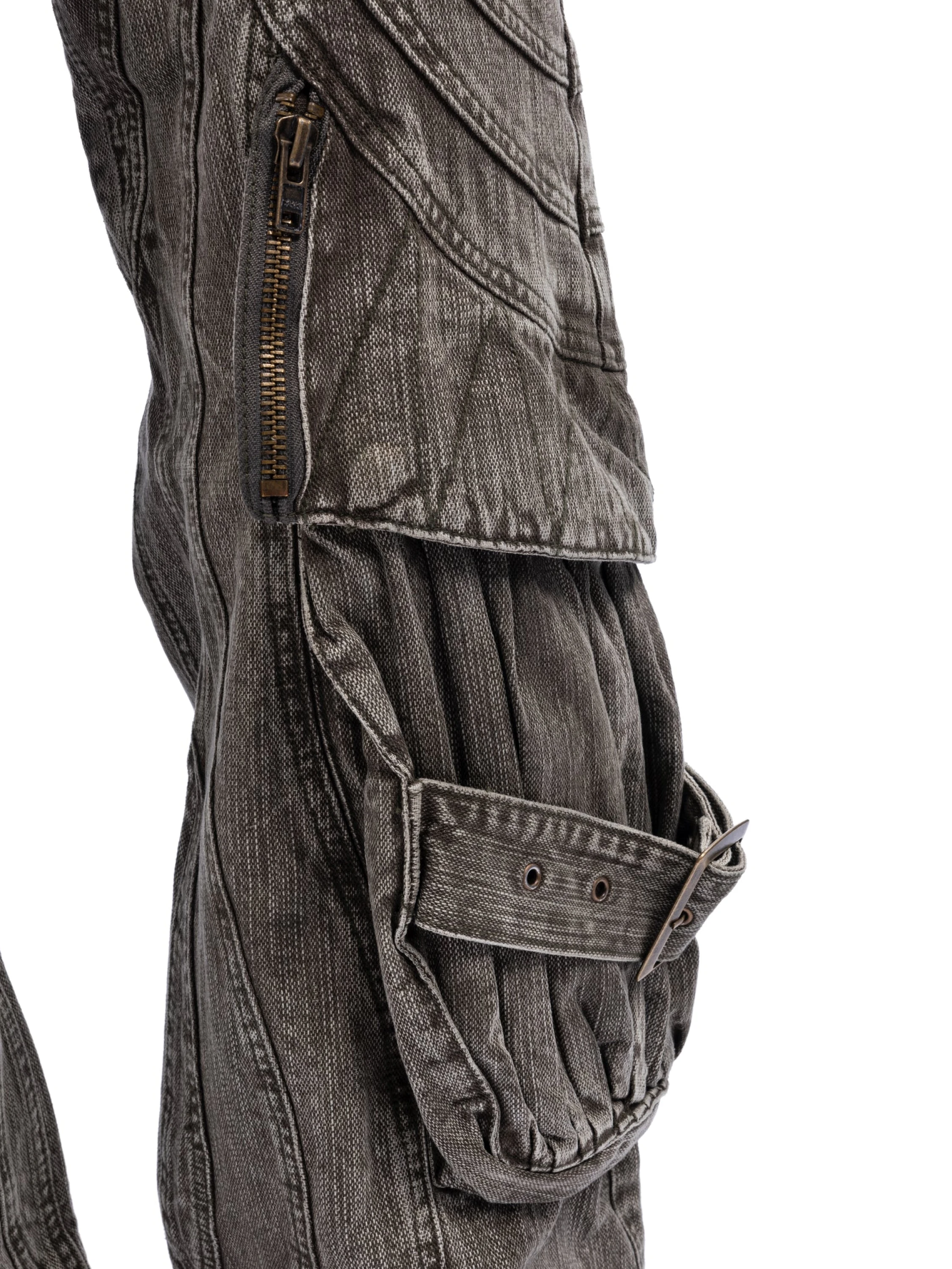 Джинсы NO/FAITH STUDIOS Texture Wave Cargo Grey Khaki