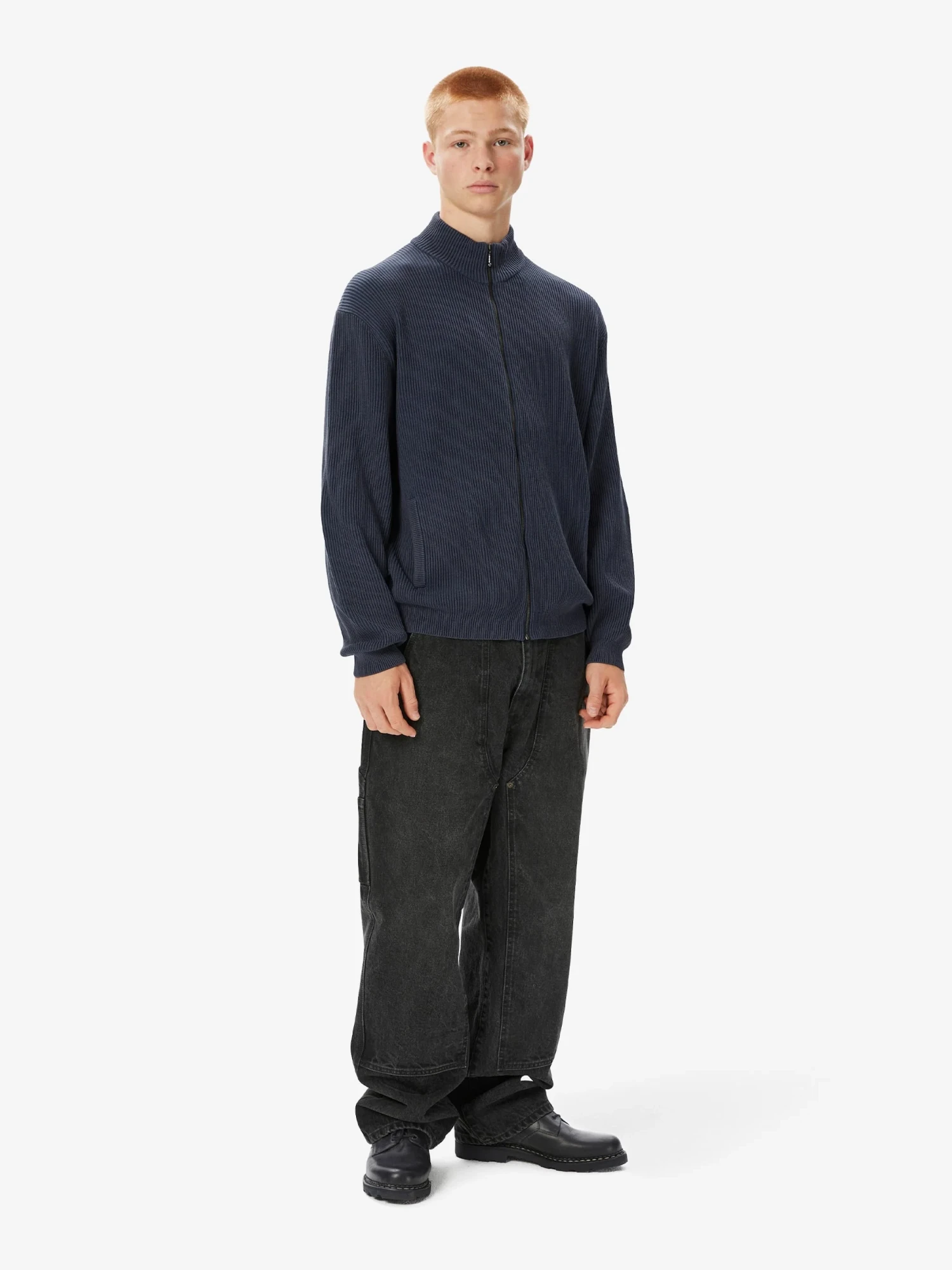 Кардиган thisisneverthat Washed Full Zip Cardigan Blue