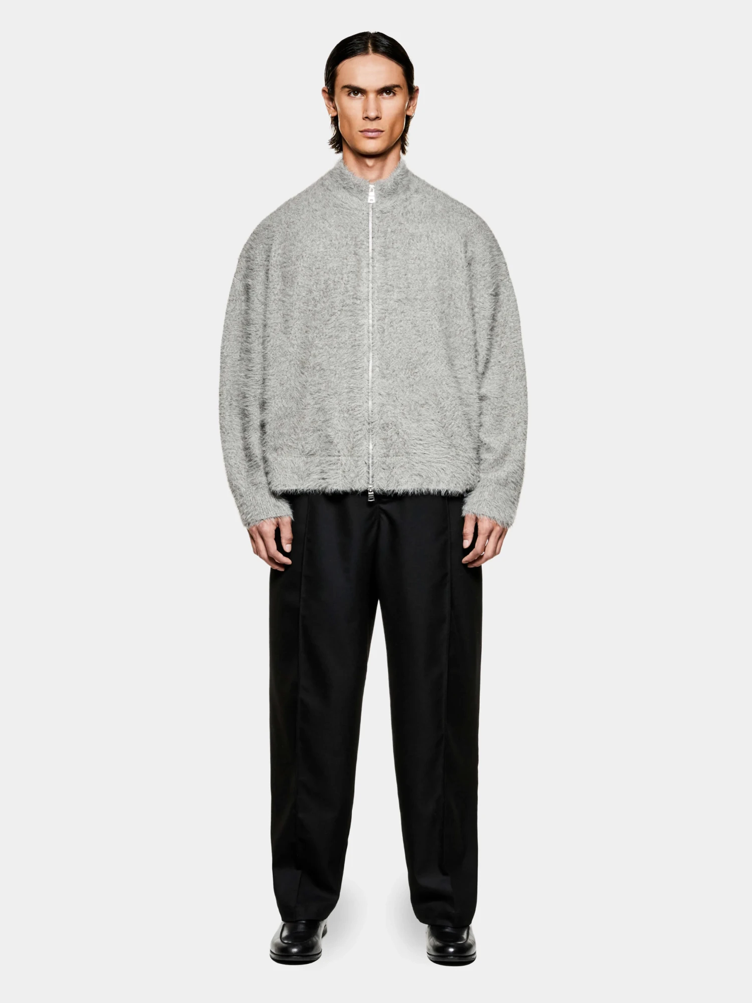 Кардиган MKI MIYUKI ZOKU Faux Alpaca Knit Track Melange Charcoal