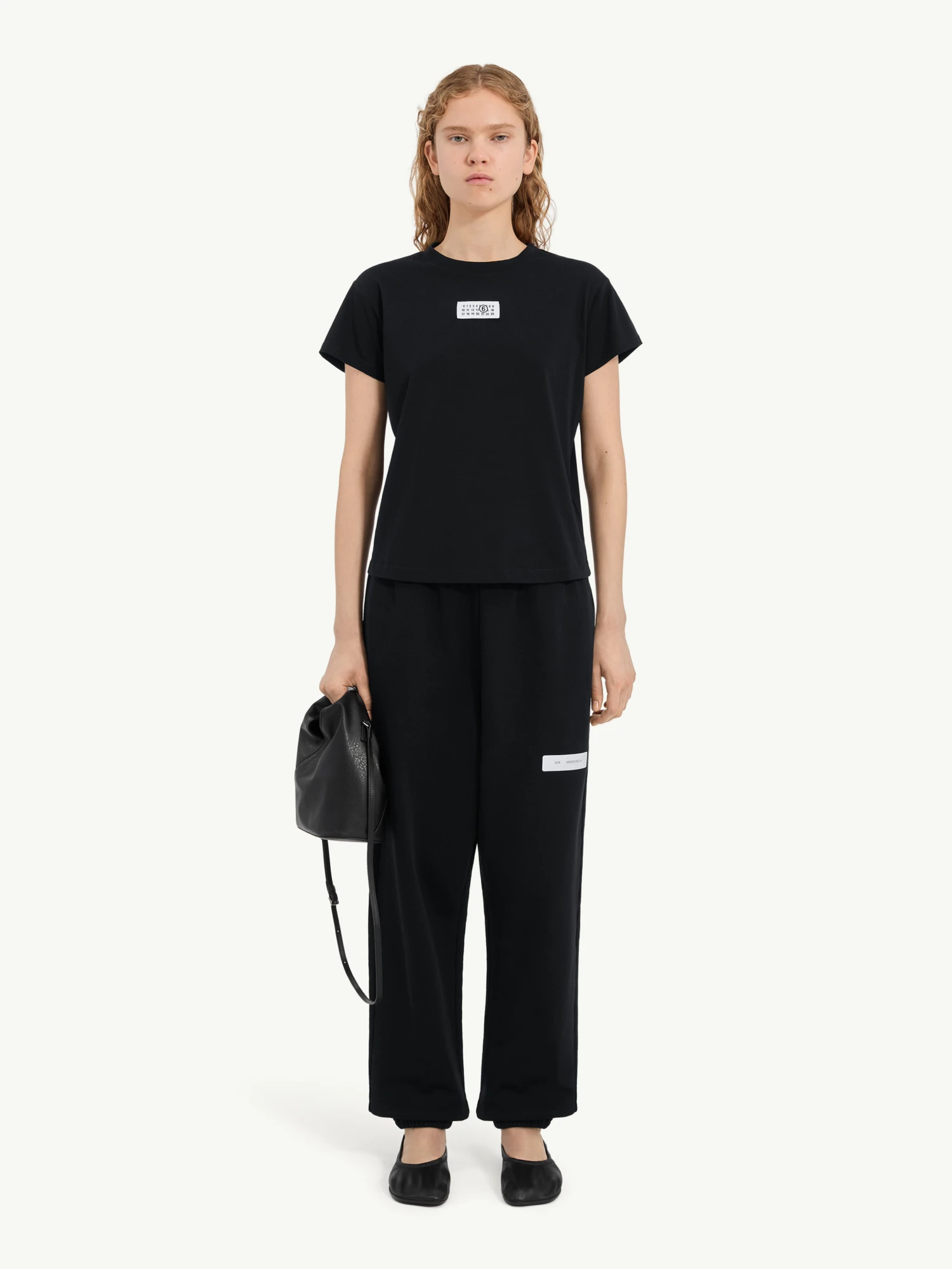Женская футболка MM6 Maison Margiela Numeric Cotton Black