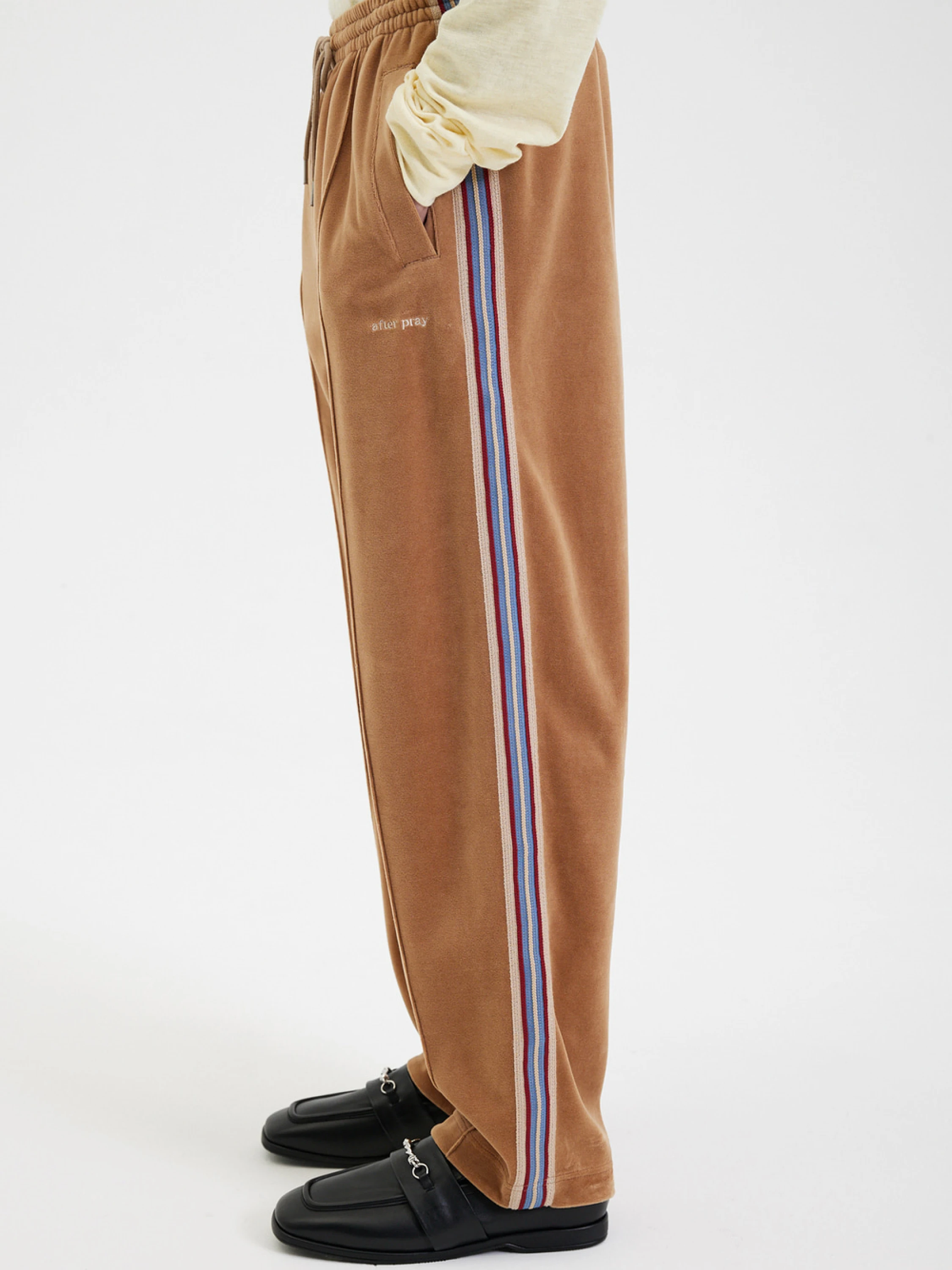 Брюки AFTER PRAY Velvet Track Pants Mocha