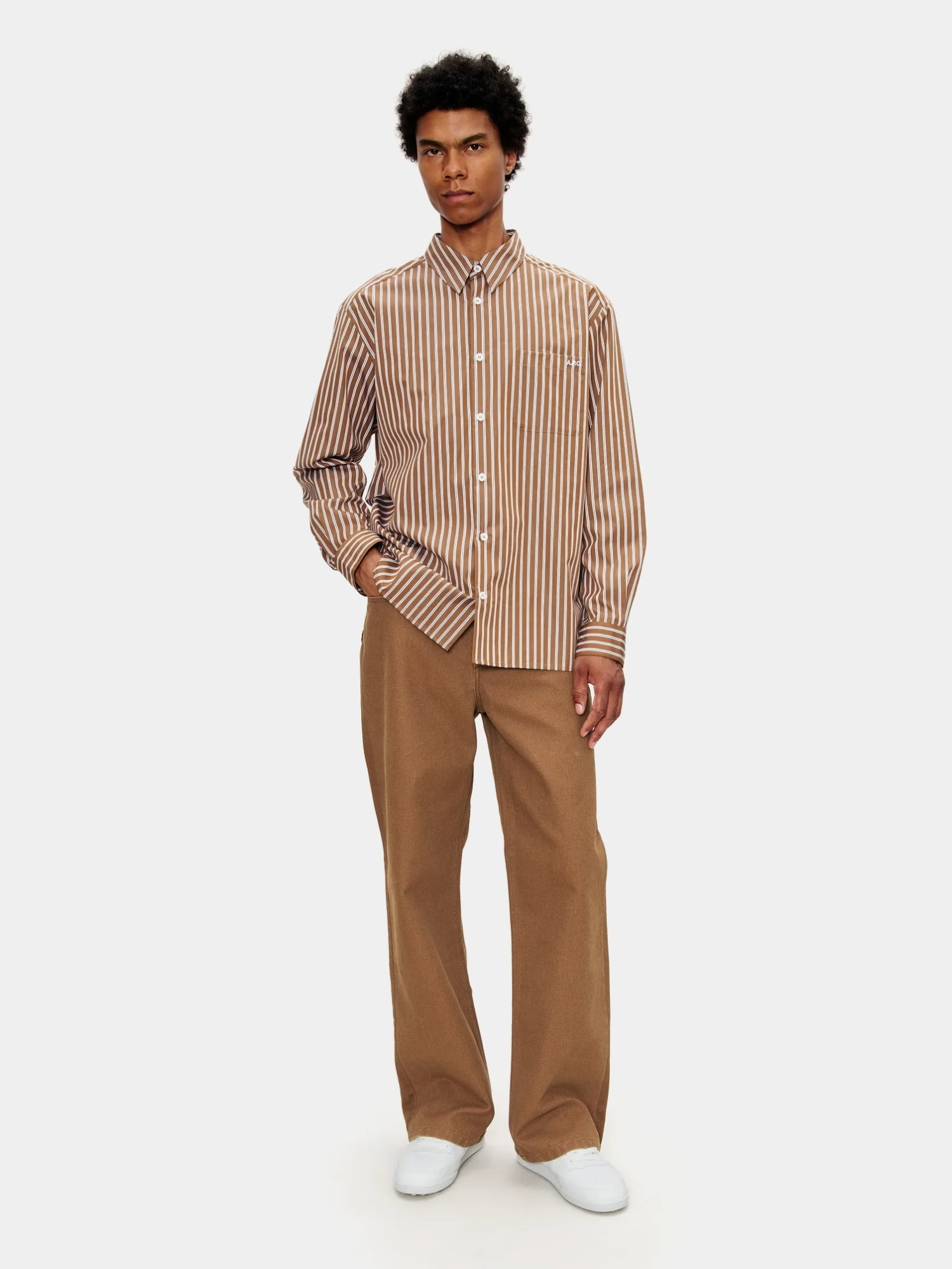 Рубашка A.P.C. Malo Logo Brown