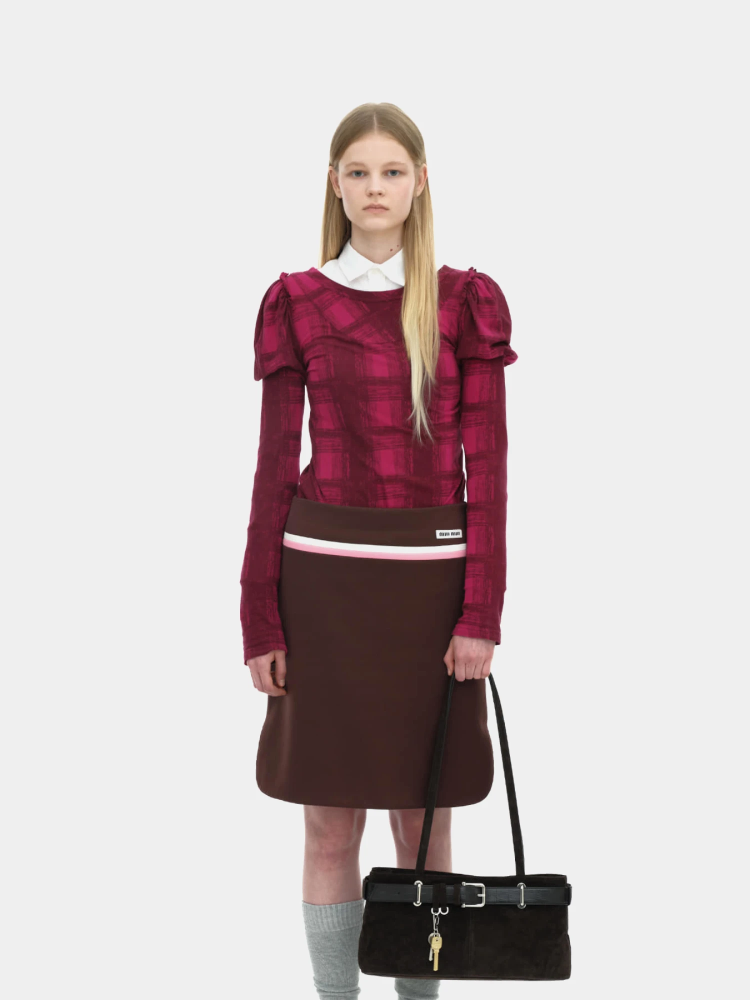 Сумка OSOI Shoulder Brocle Suede Mocha Combi