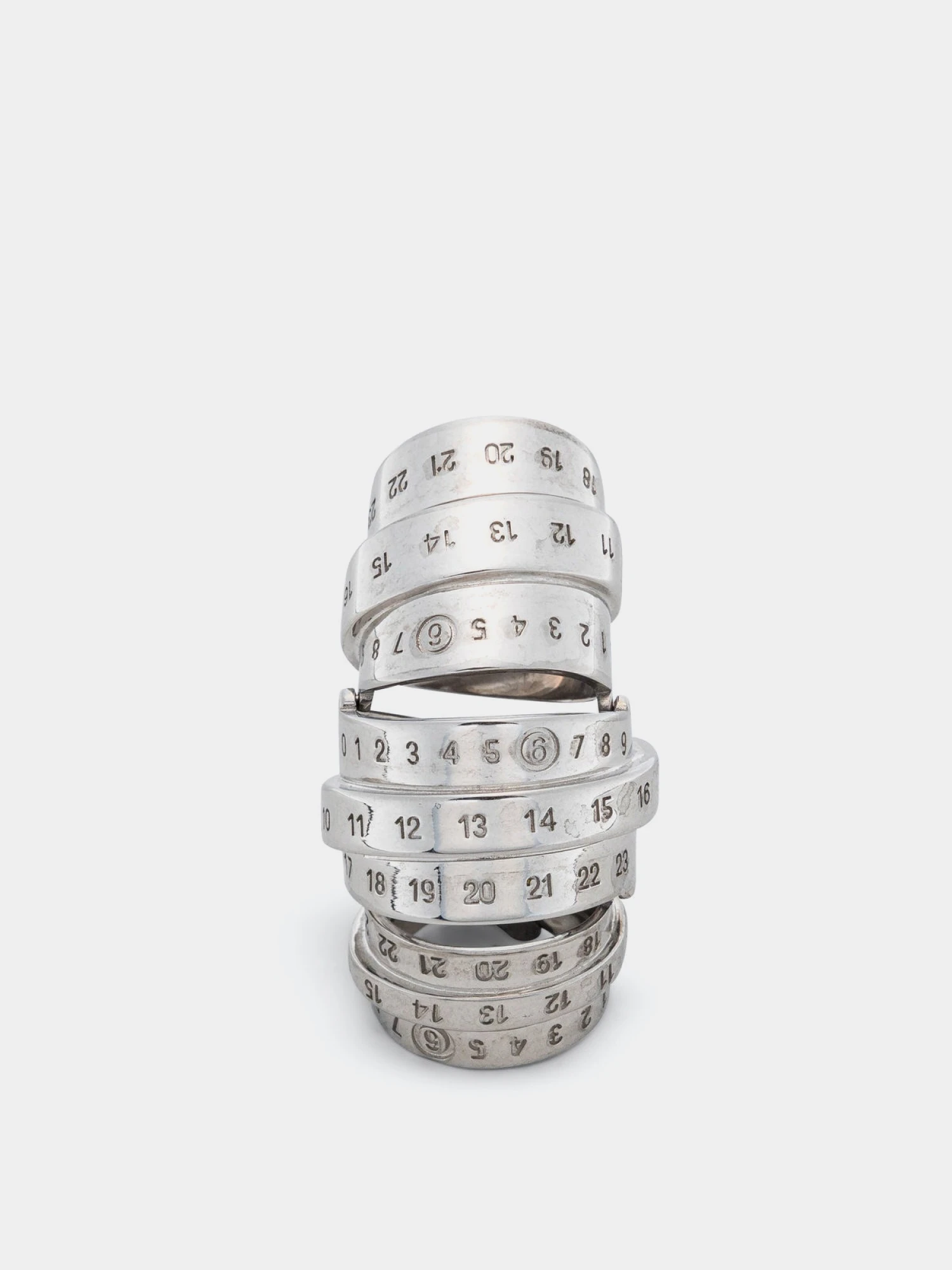 Кольцо MM6 Maison Margiela Numeric Polished Palladio