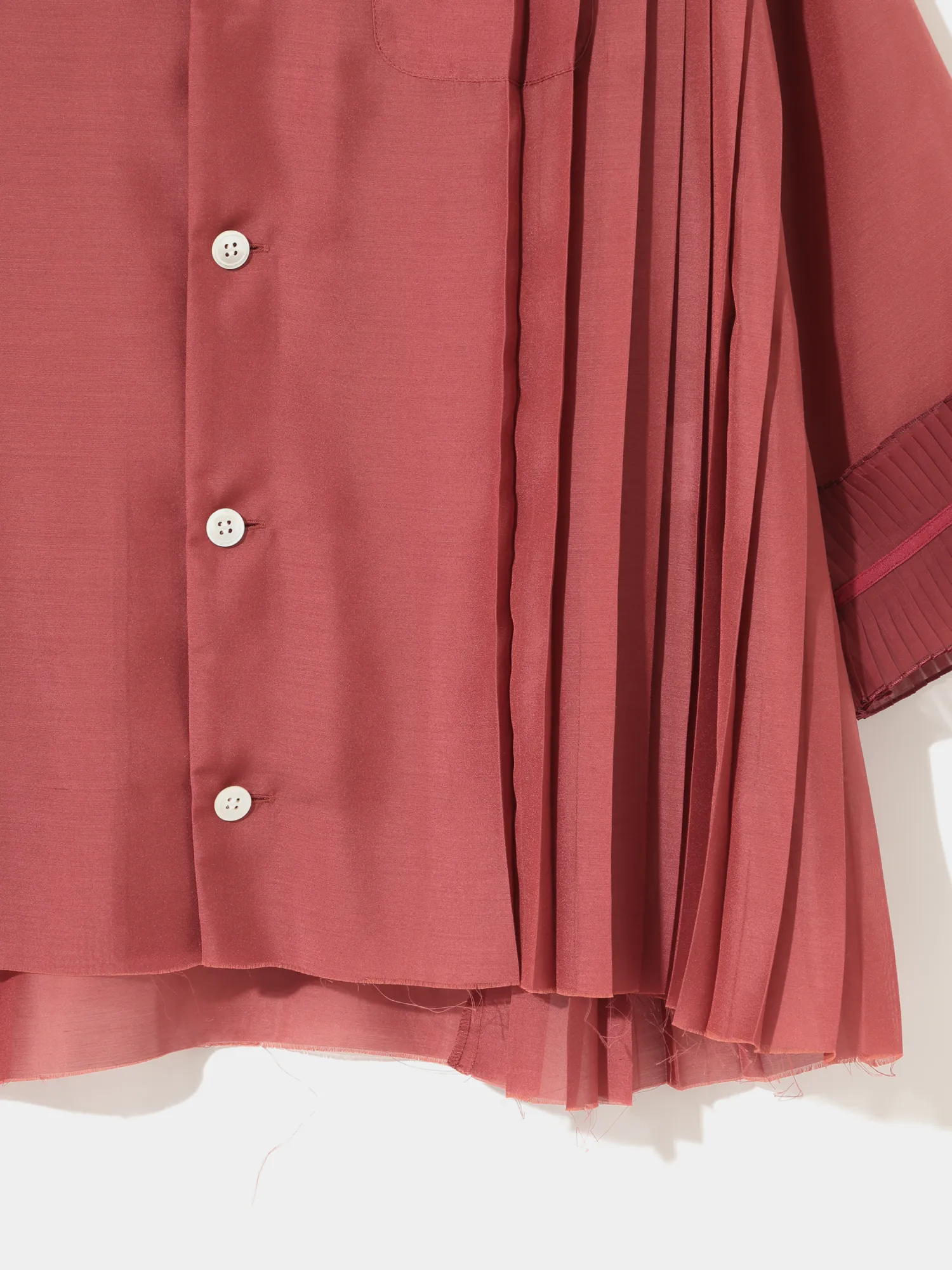 Женская рубашка UNDERCOVER Pleated Mix Open Collar Top Red