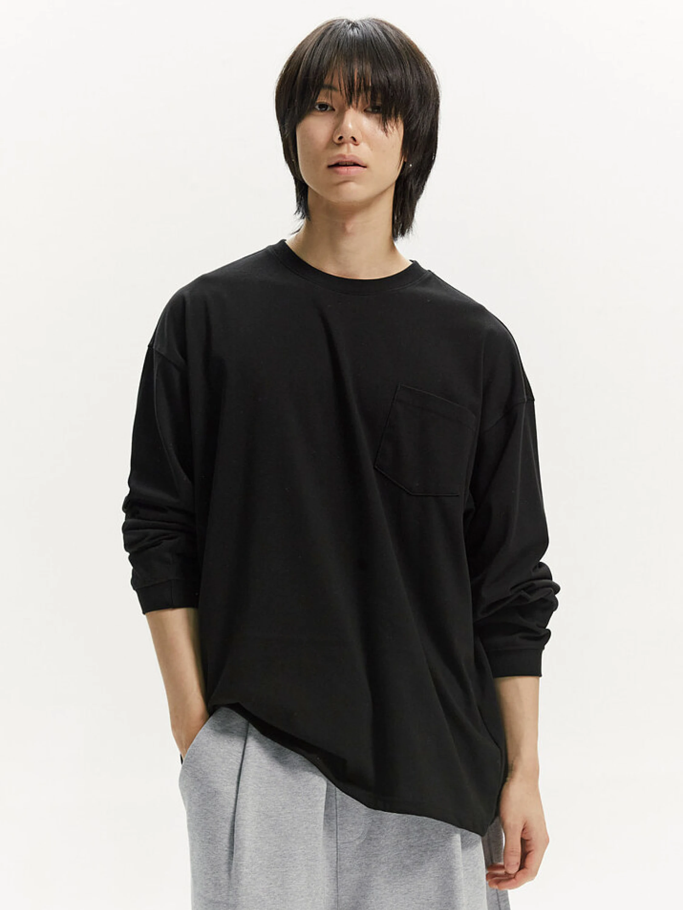 Лонгслив FrizmWORKS Oversized Pocket Tee Black