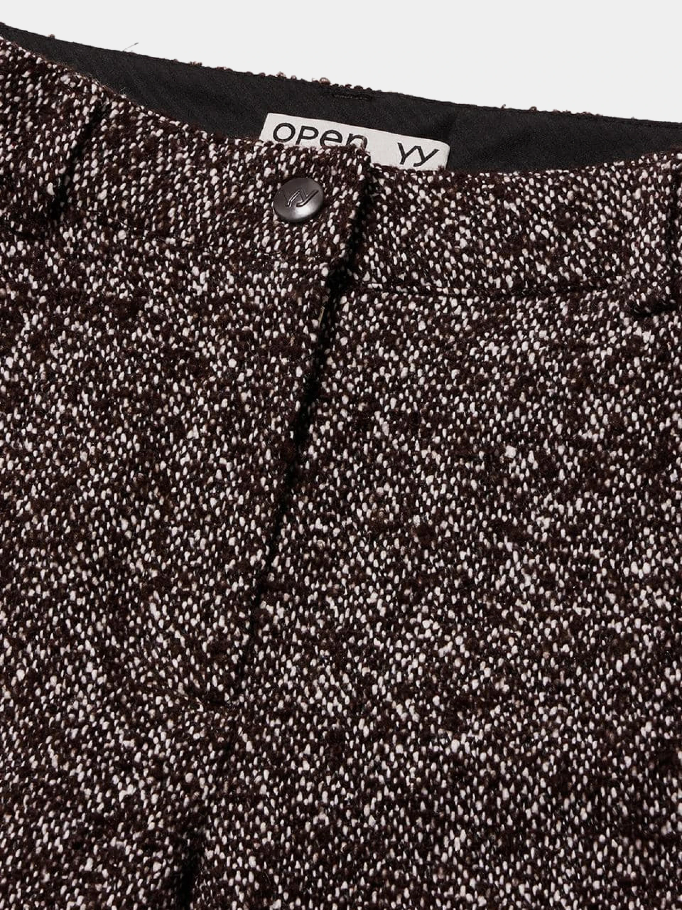Женские брюки OPEN YY Tweed Wide-Leg Pants Brown
