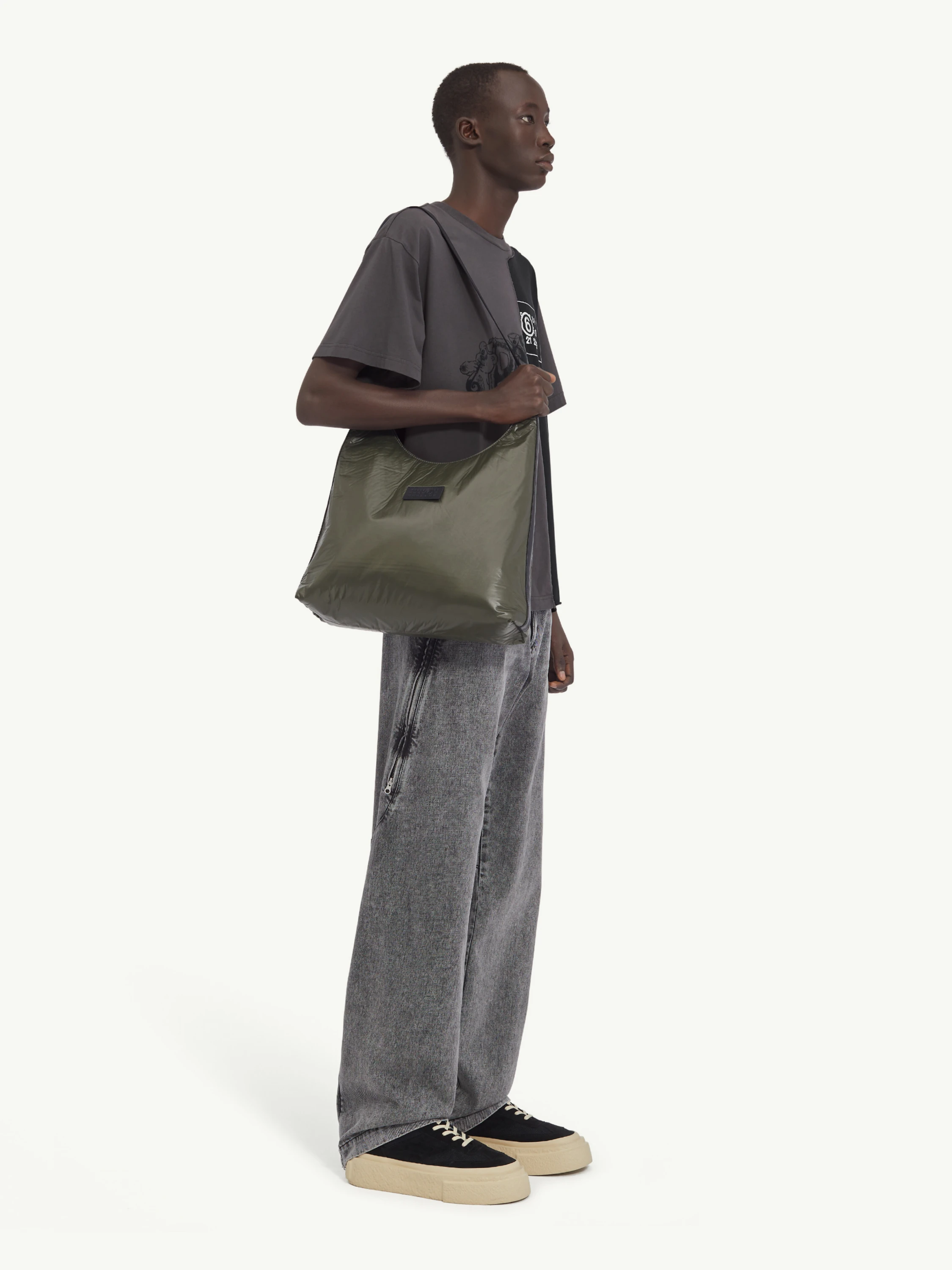 Футболка MM6 Maison Margiela Split Number Logo Grey