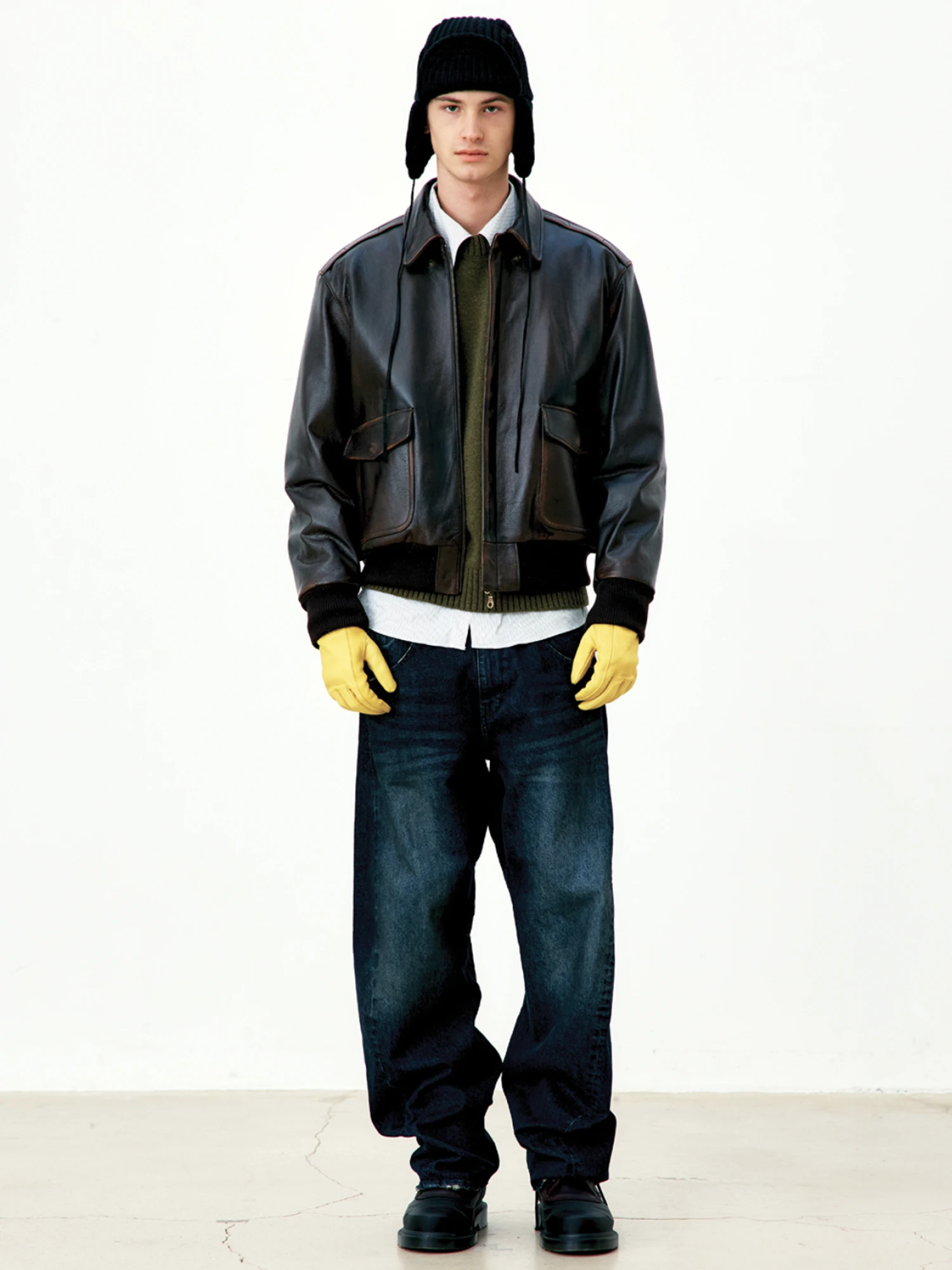 Куртка COOR Vintage A-2 Leather Jacket Dark Brown