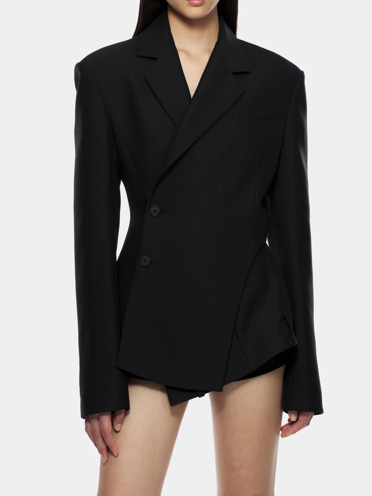 Женский блейзер MARRKNULL Black Dislocation Suit Black