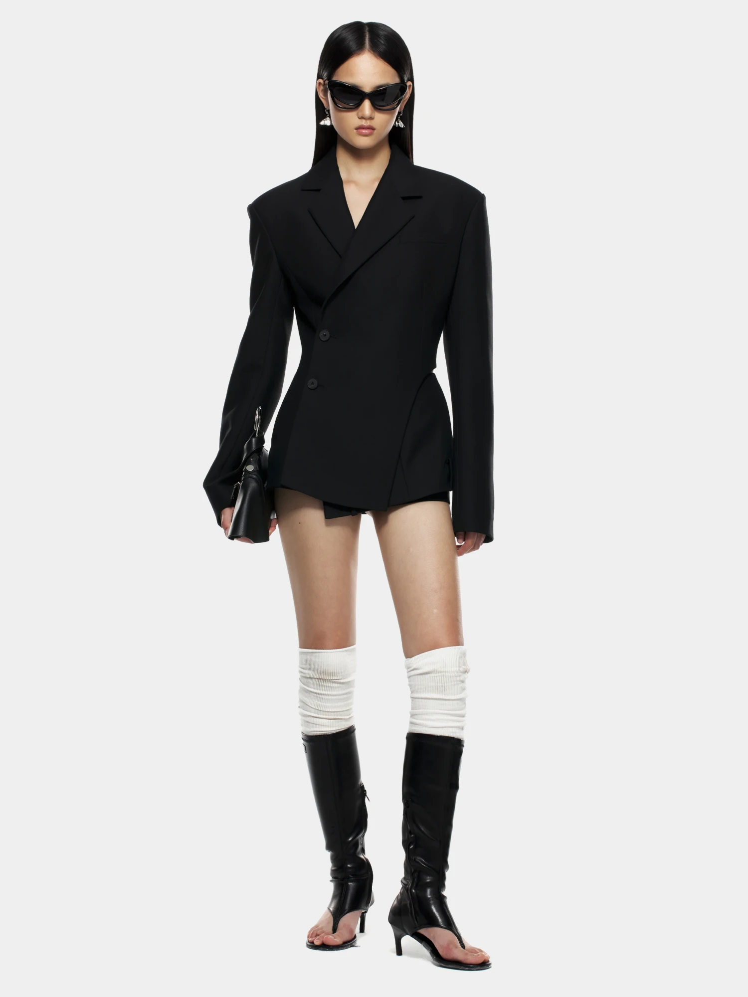 Женский блейзер MARRKNULL Black Dislocation Suit Black