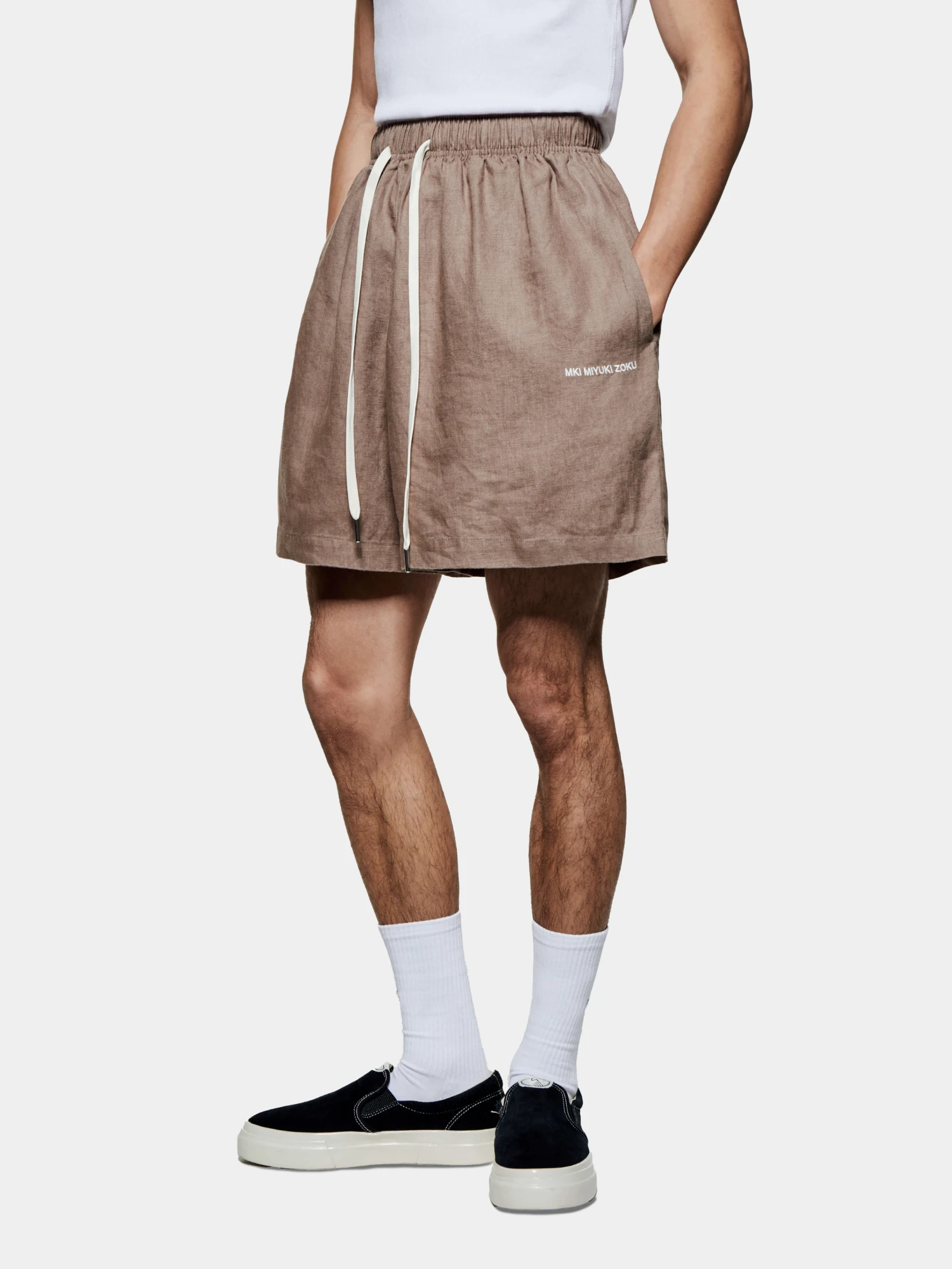 Шорты MKI MIYUKI ZOKU Linen Shorts Mushroom