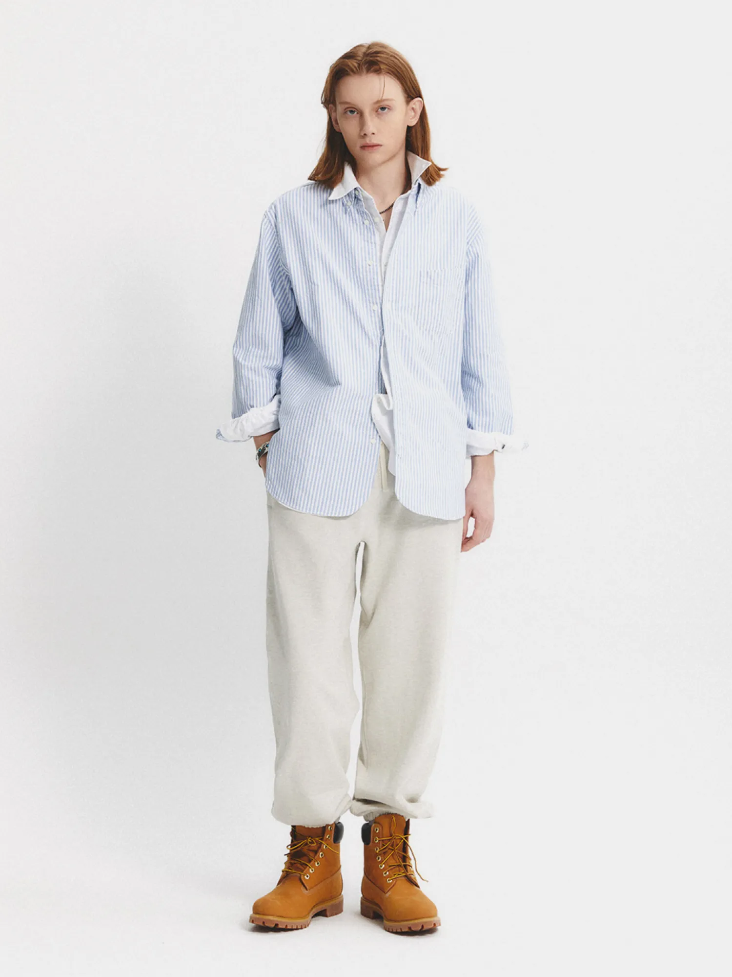Рубашка EASTLOGUE PERMANENT B.D Regular Blue Stripe Oxford