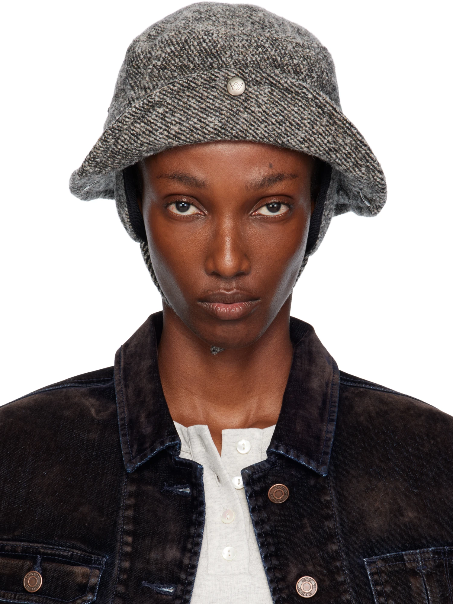 Панама OPEN YY Detachable Ear Flap Hat Grey