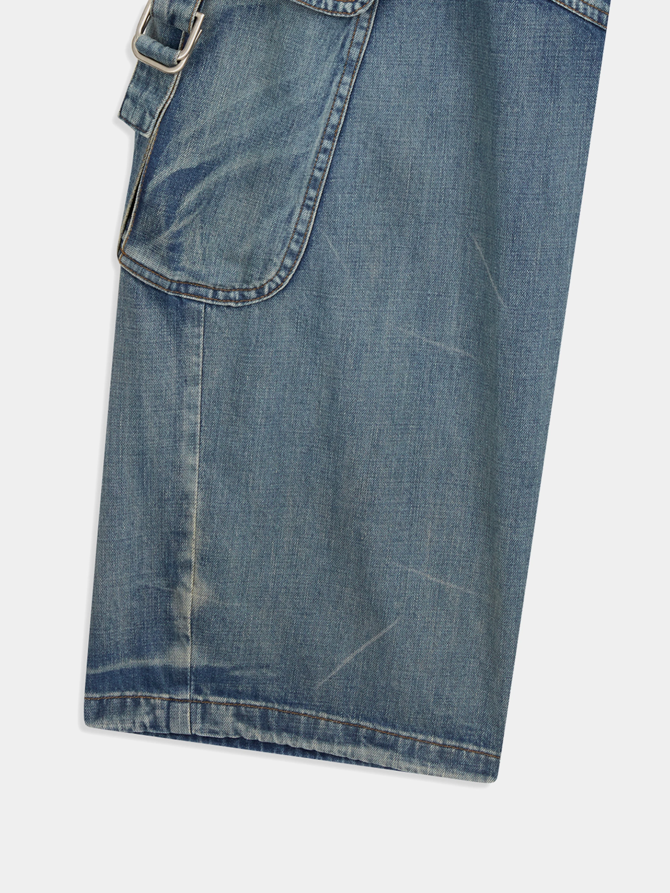 Джинсы OPEN YY Pocket Rounding Denim Pants Blue